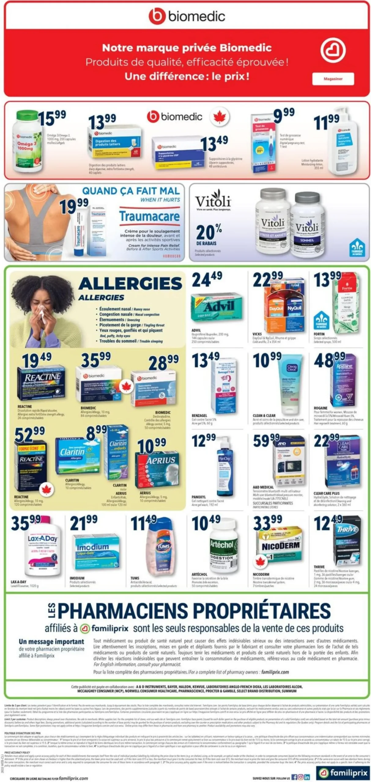 Page 3 de la Circulaire Familiprix Clinique du 13 au 19 août 2026