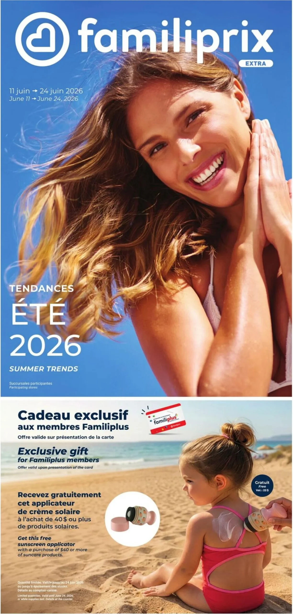 Page 1 de la Circulaire Familiprix Extra du 11 au 24 juin 2026