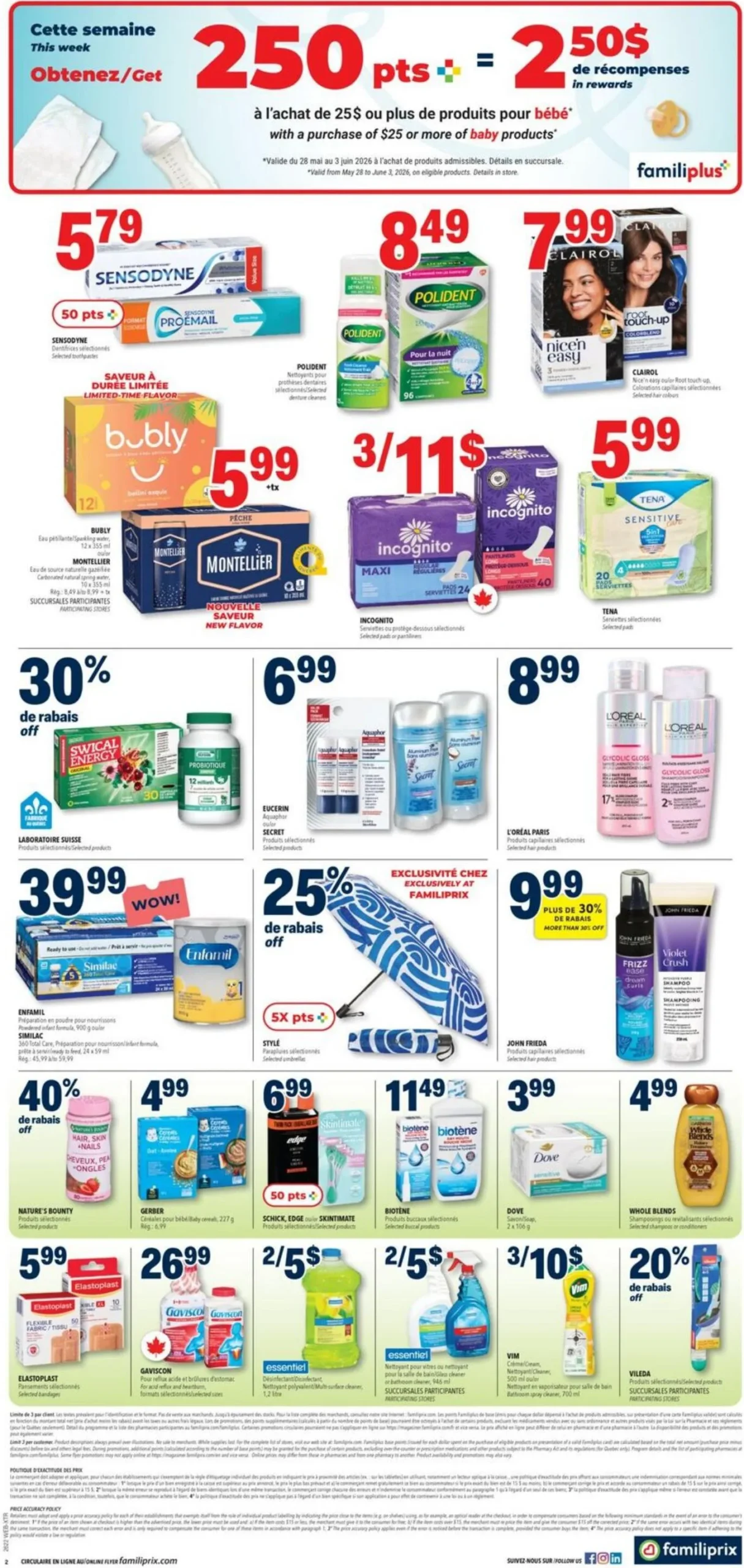 Page 2 de la Circulaire Familiprix Extra du 28 mai au 3 juin 2026