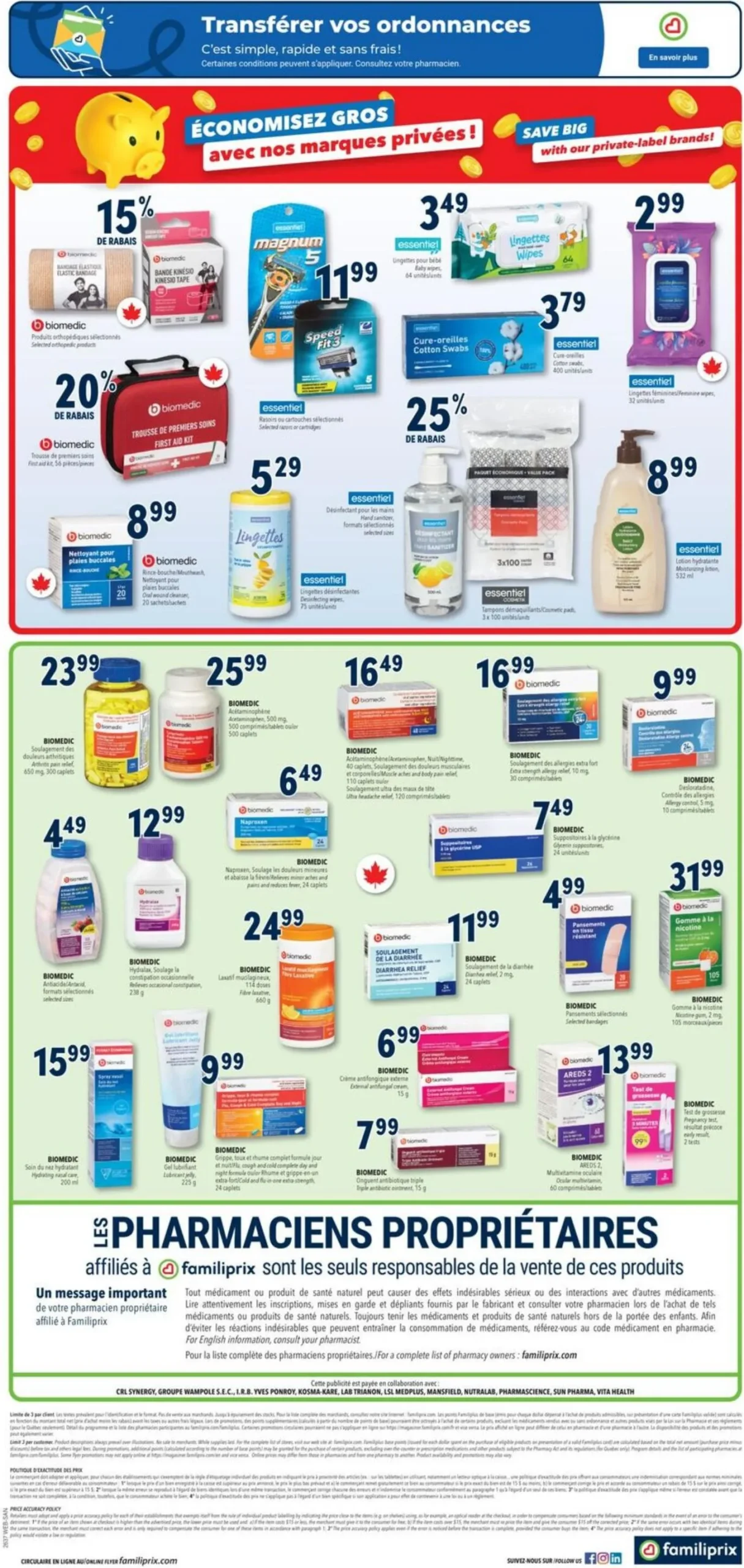 Page 3 de la Circulaire Familiprix Santé du 10 au 16 septembre 2026