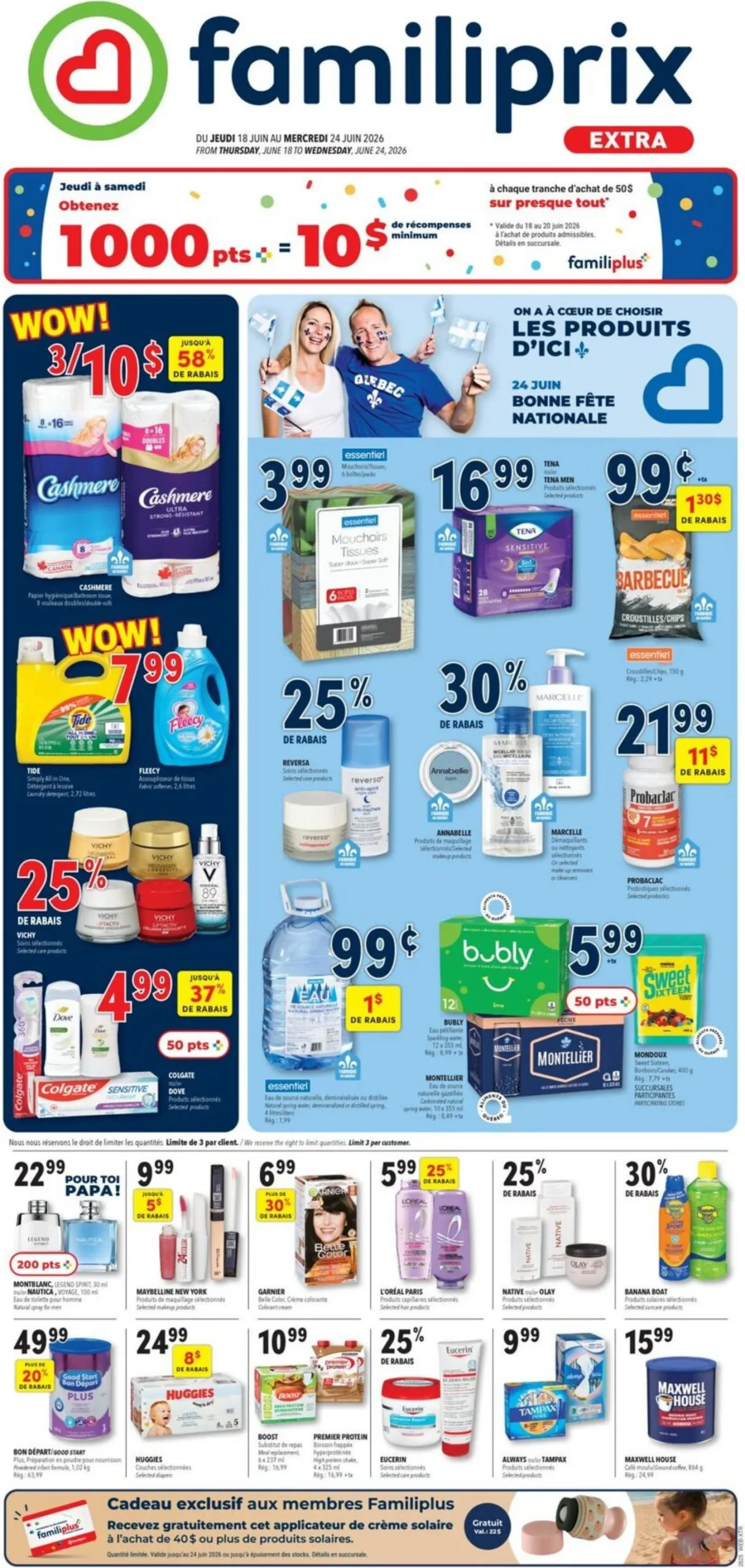 Page 1 de la Circulaire Familiprix Santé du 18 au 24 juin 2026