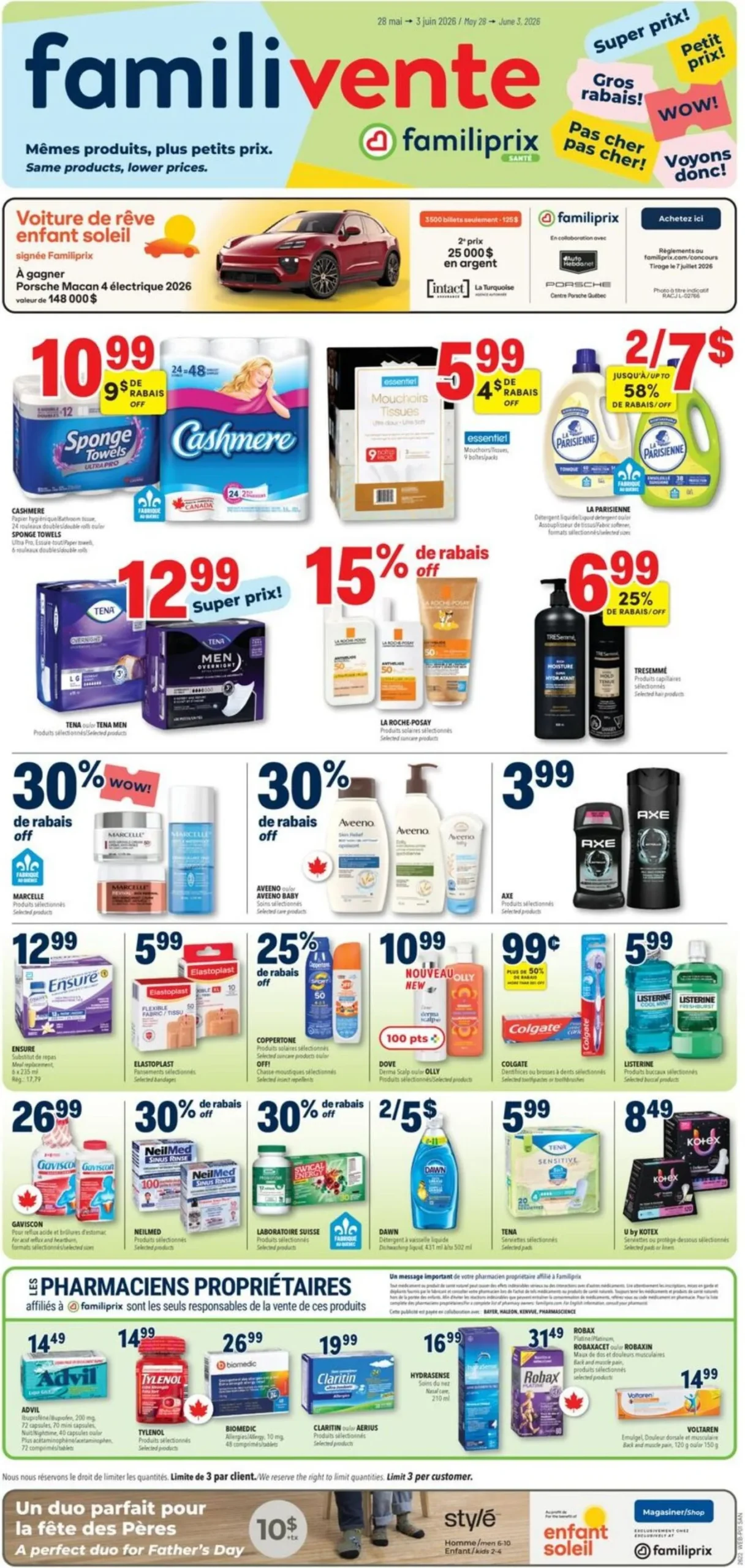 Page 1 de la Circulaire Familiprix Santé du 28 mai au 3 juin 2026