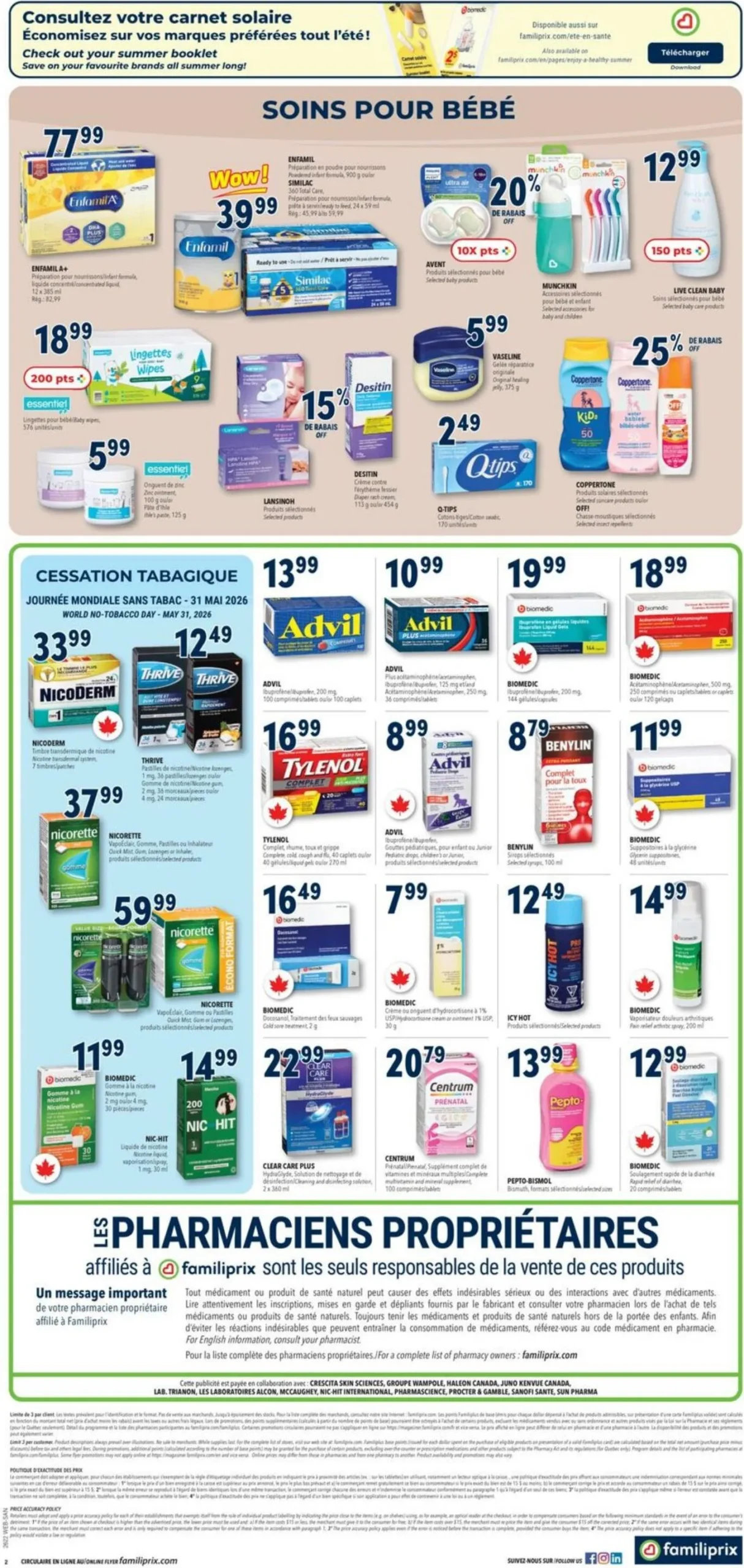 Page 2 de la Circulaire Familiprix Santé du 28 mai au 3 juin 2026