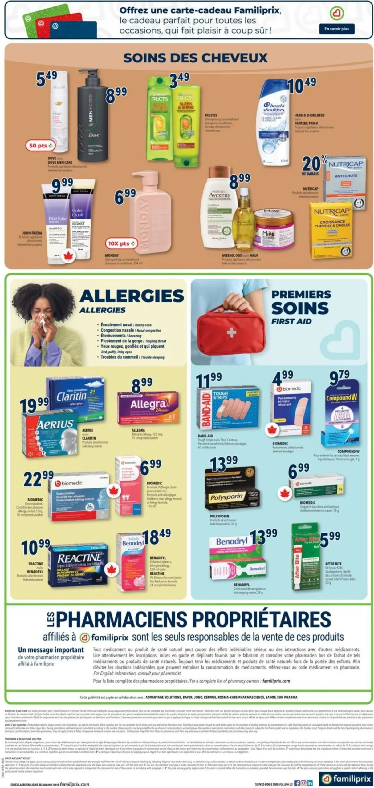 Page 3 de la Circulaire Familiprix Santé du 30 juillet au 5 août 2026
