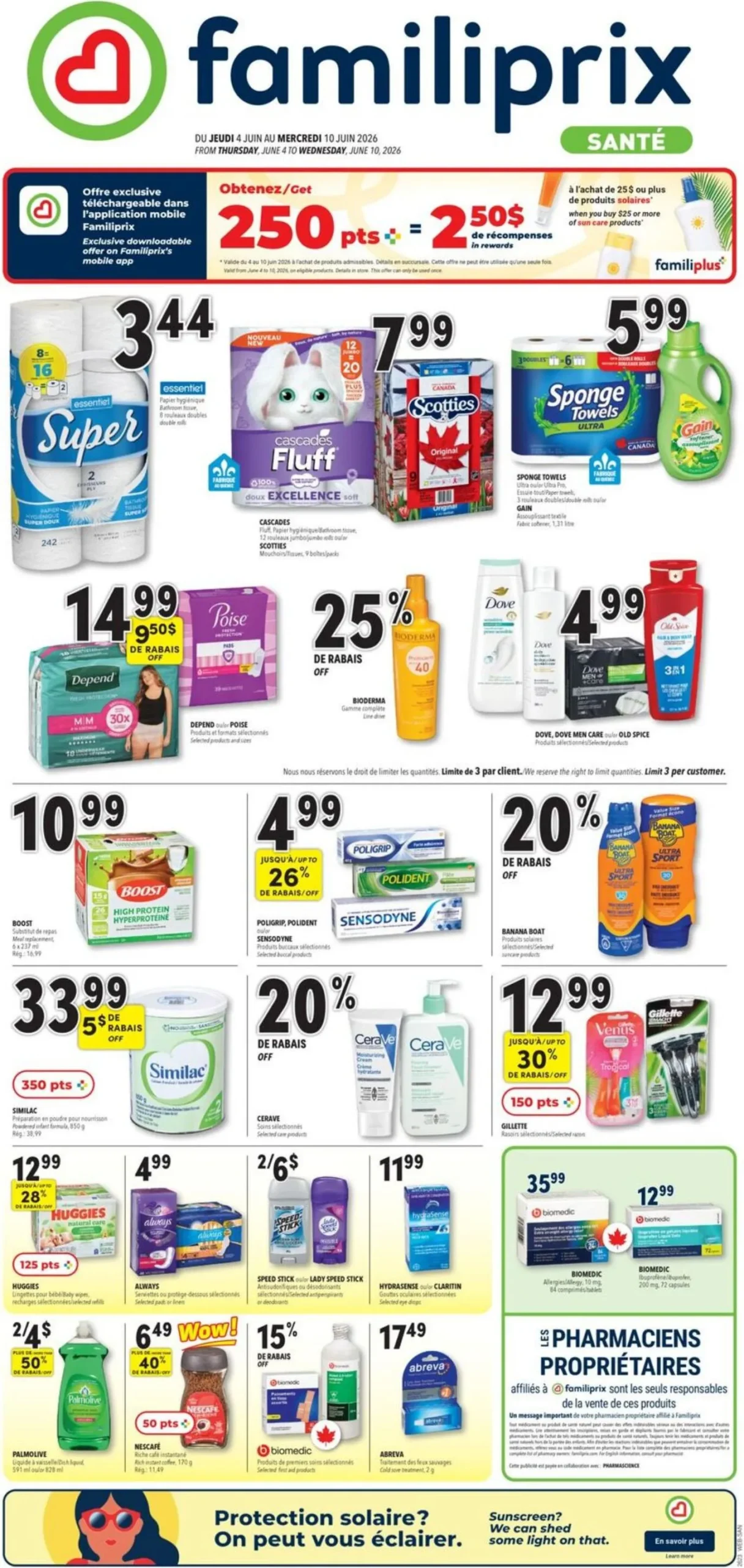 Page 1 de la Circulaire Familiprix Santé du 4 au 10 juin 2026