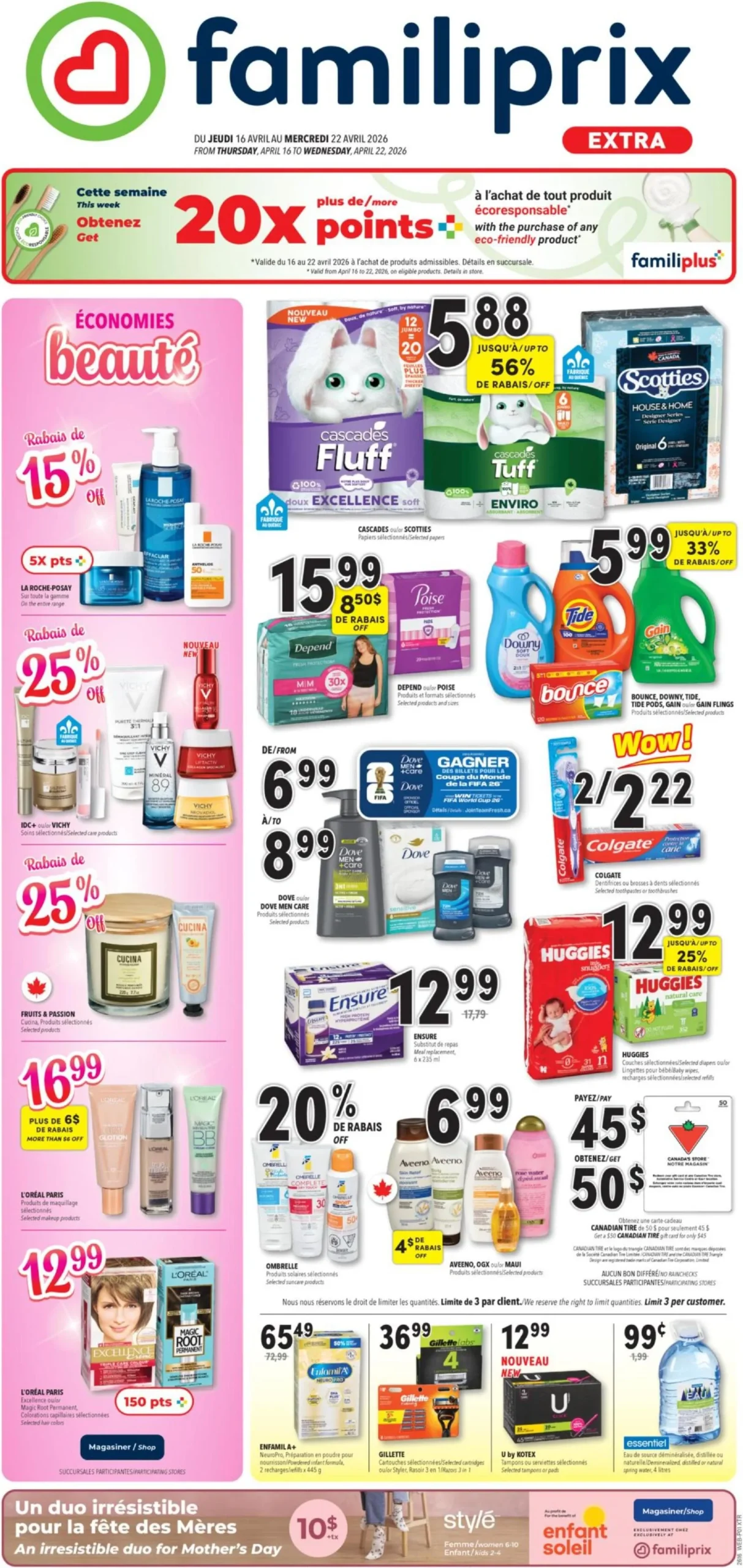 Page 1 de la Circulaire Familiprix du 16 au 22 avril 2026