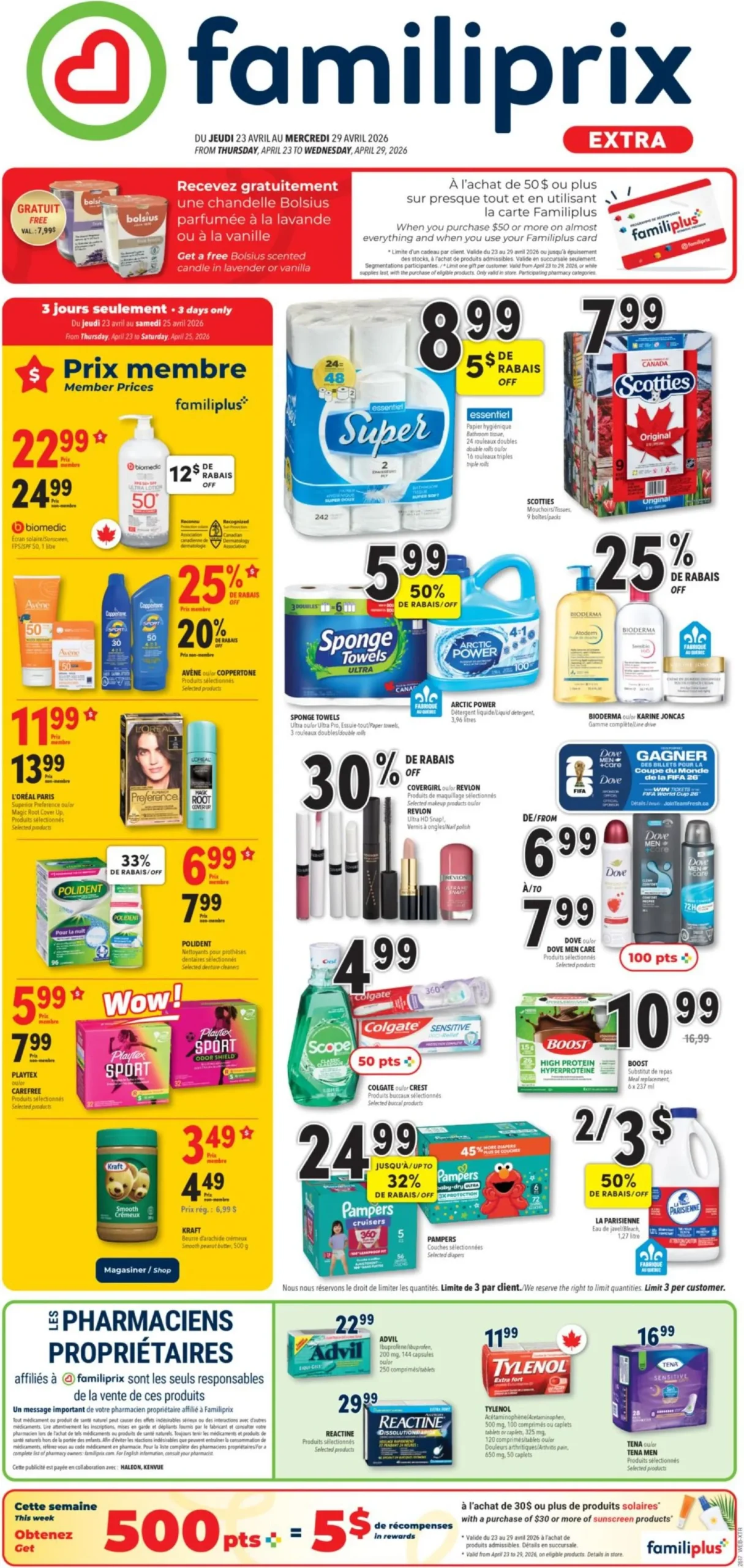 Page 1 de la Circulaire Familiprix du 23 au 29 avril 2026