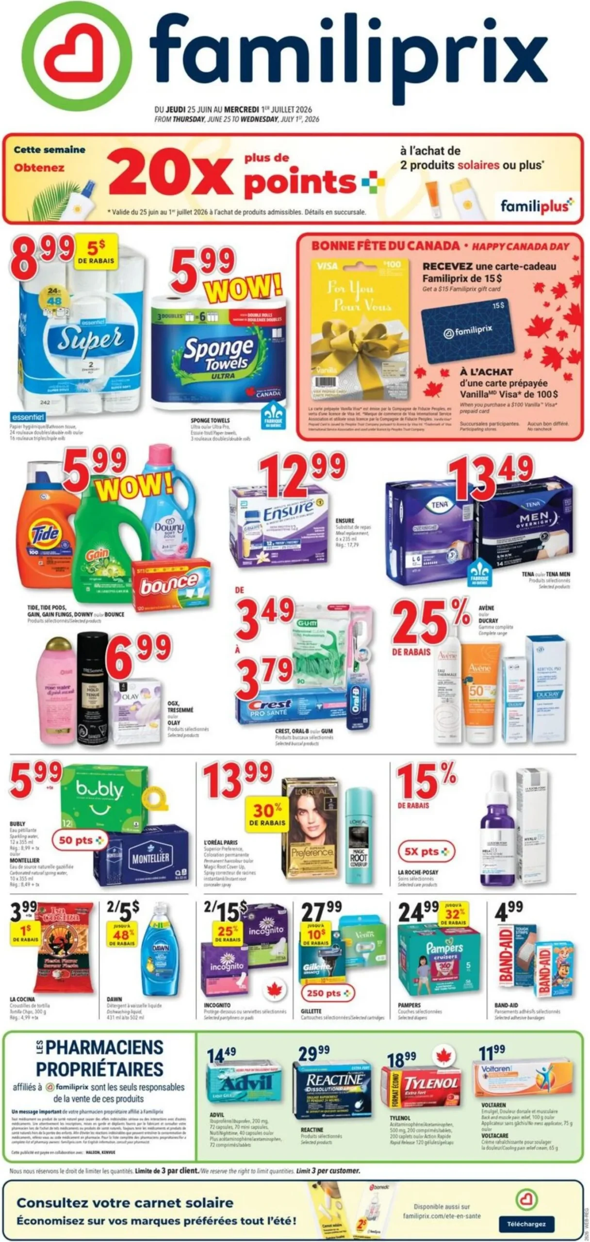 Page 1 de la Circulaire Familiprix du 25 juin au 1 juillet 2026