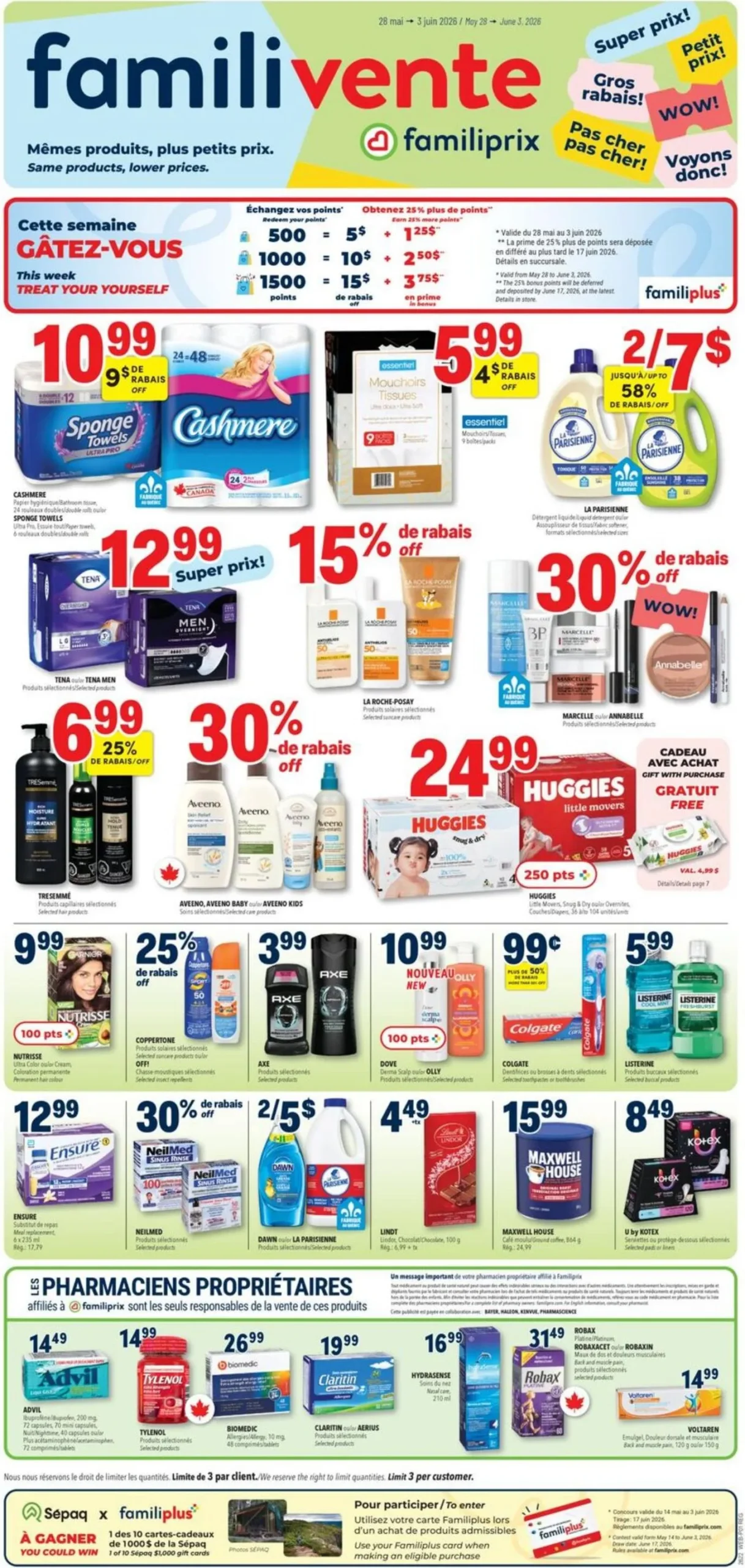 Page 1 de la Circulaire Familiprix du 28 mai au 3 juin 2026