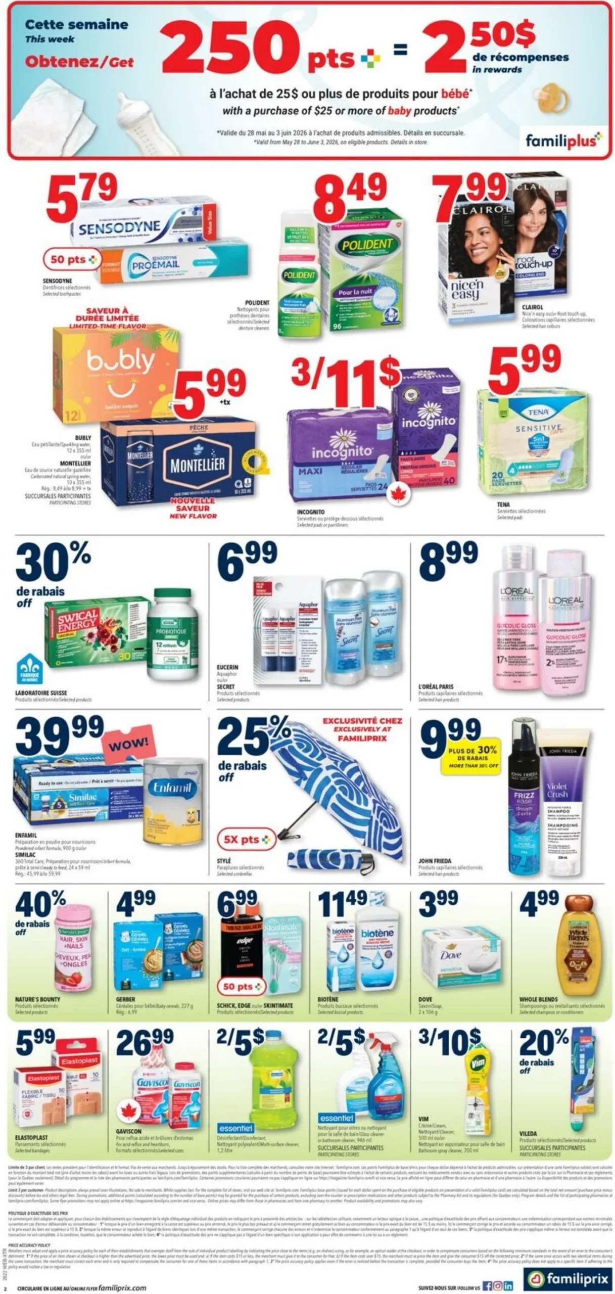 Page 2 de la Circulaire Familiprix du 28 mai au 3 juin 2026