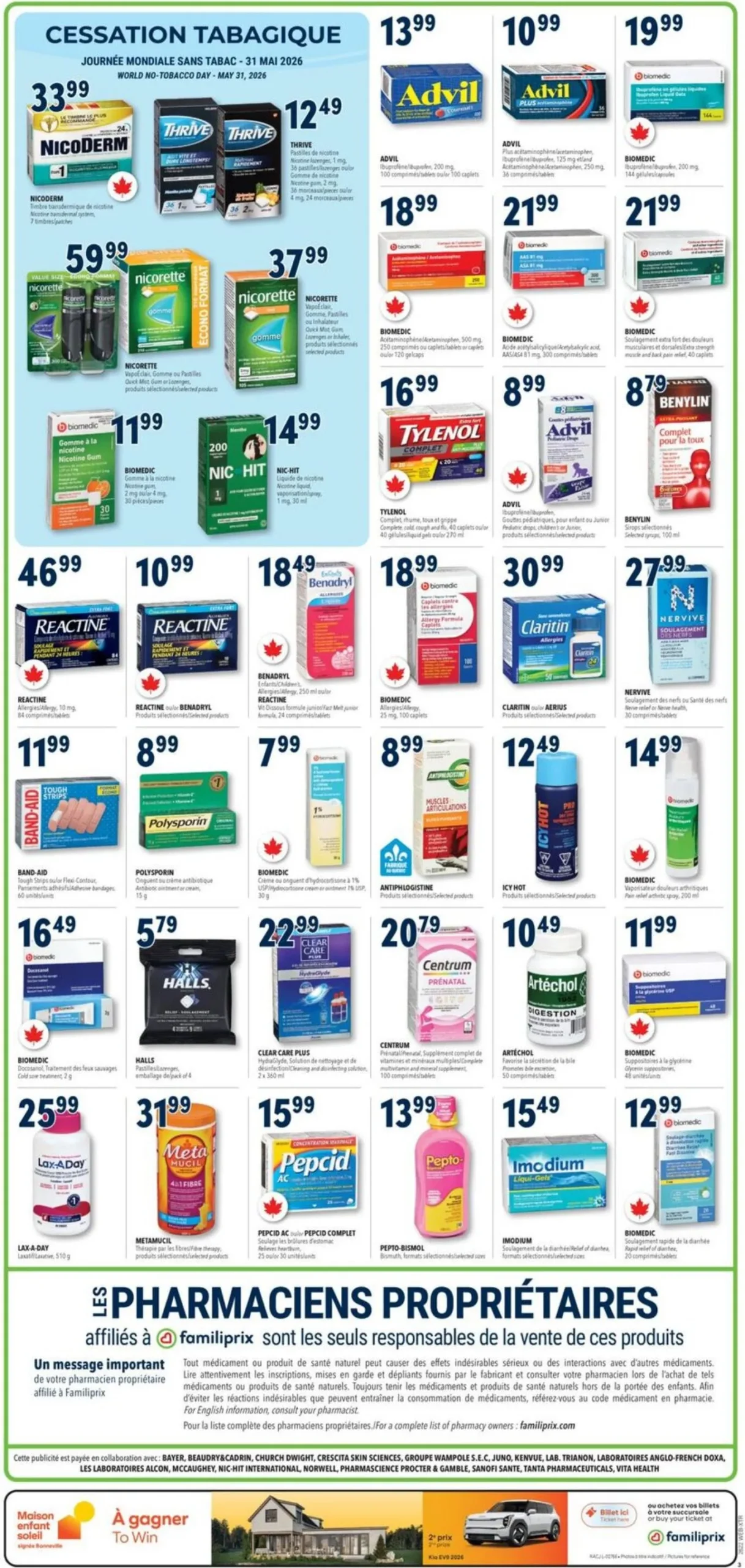 Page 3 de la Circulaire Familiprix du 28 mai au 3 juin 2026