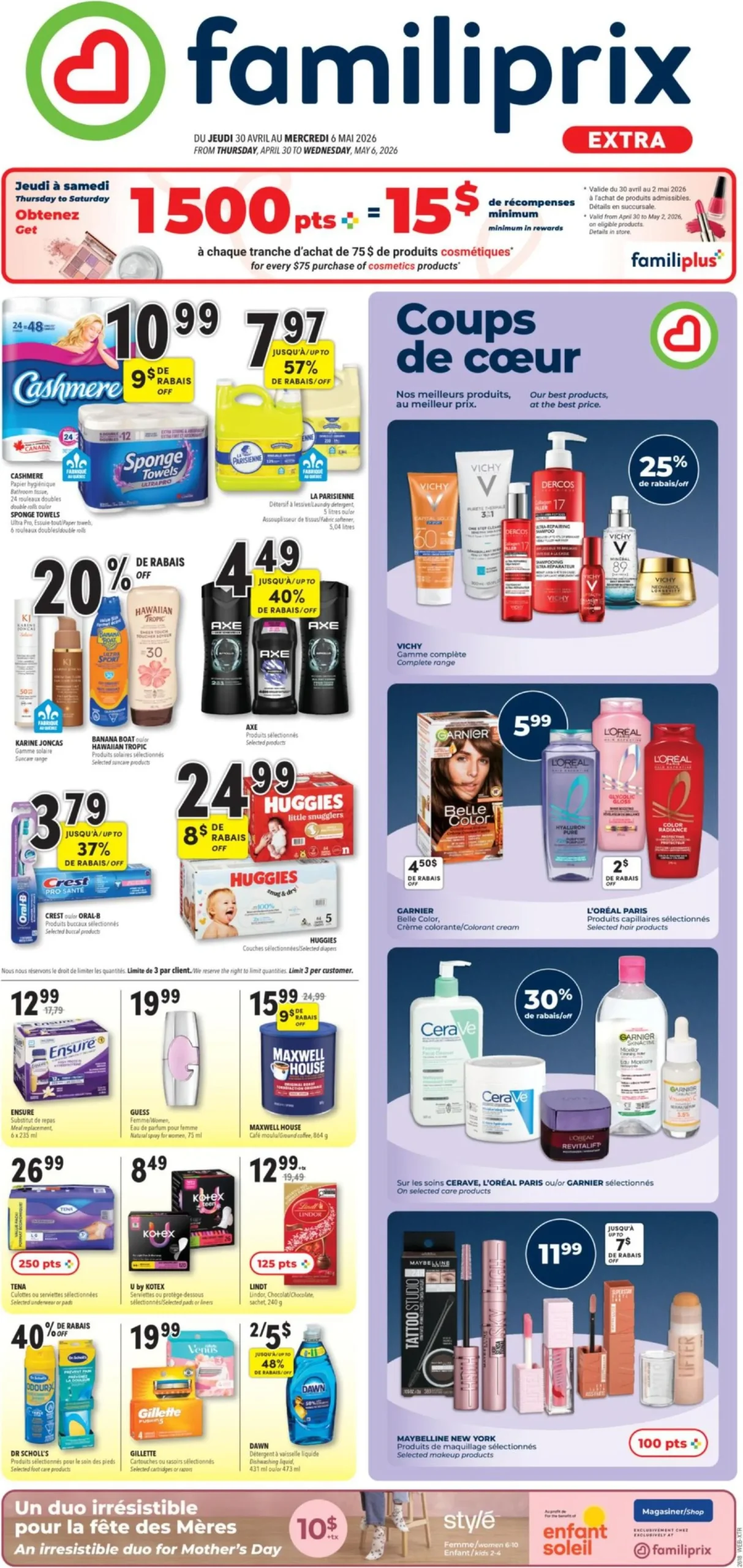 Page 1 de la Circulaire Familiprix du 30 avril au 6 mai 2026