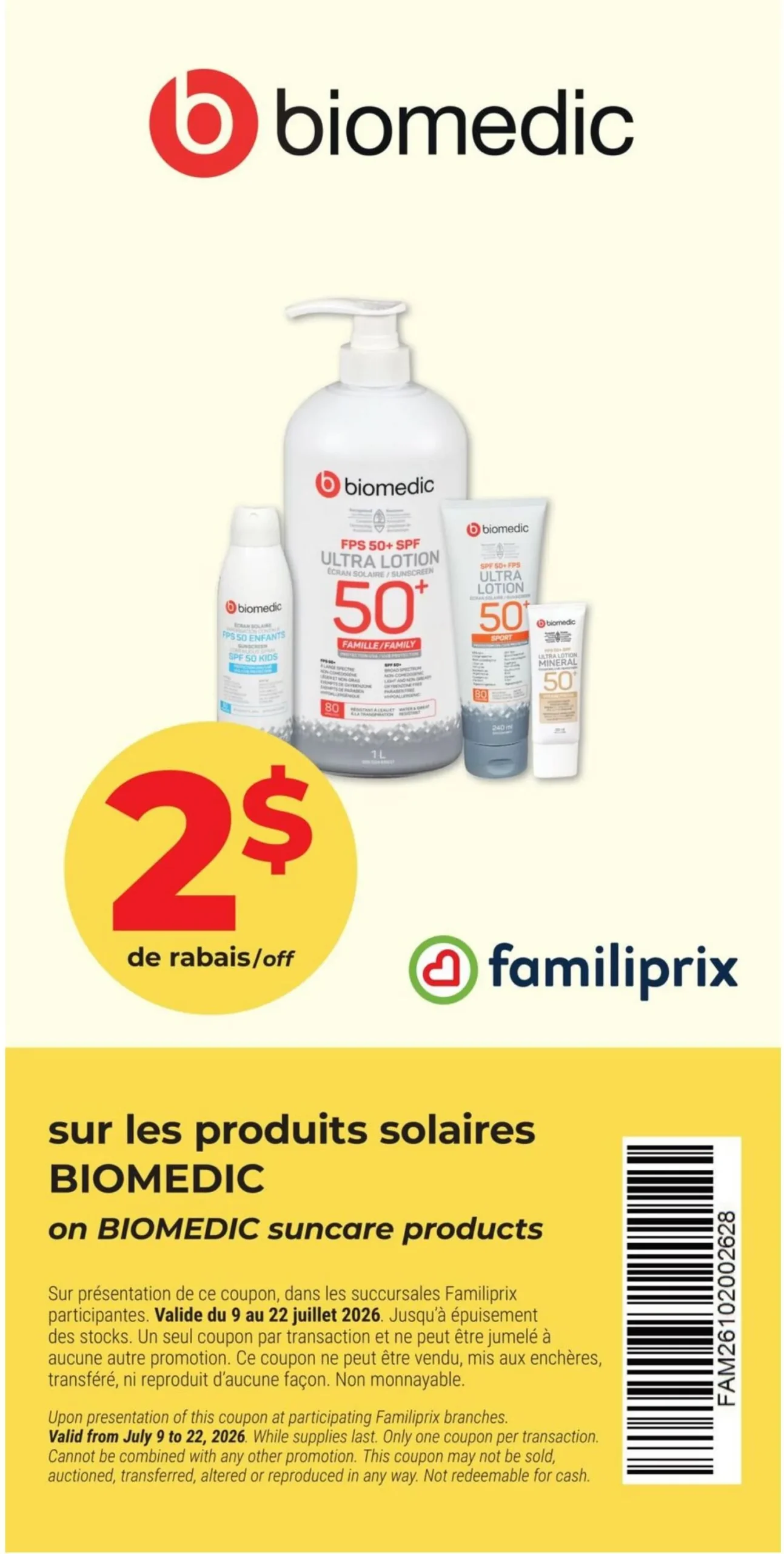 Page 4 de la Circulaire Familiprix du 9 au 15 juillet 2026