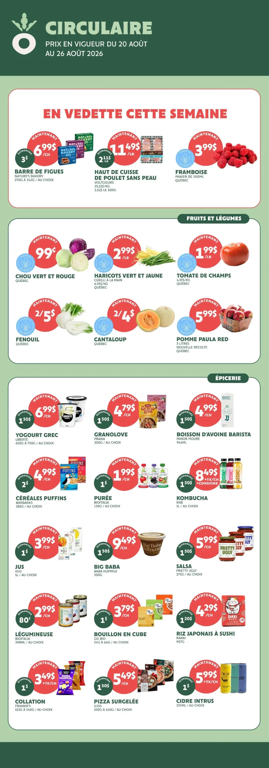 Page 1 de la Circulaire Fraîchement Bon du 20 au 26 août 2026