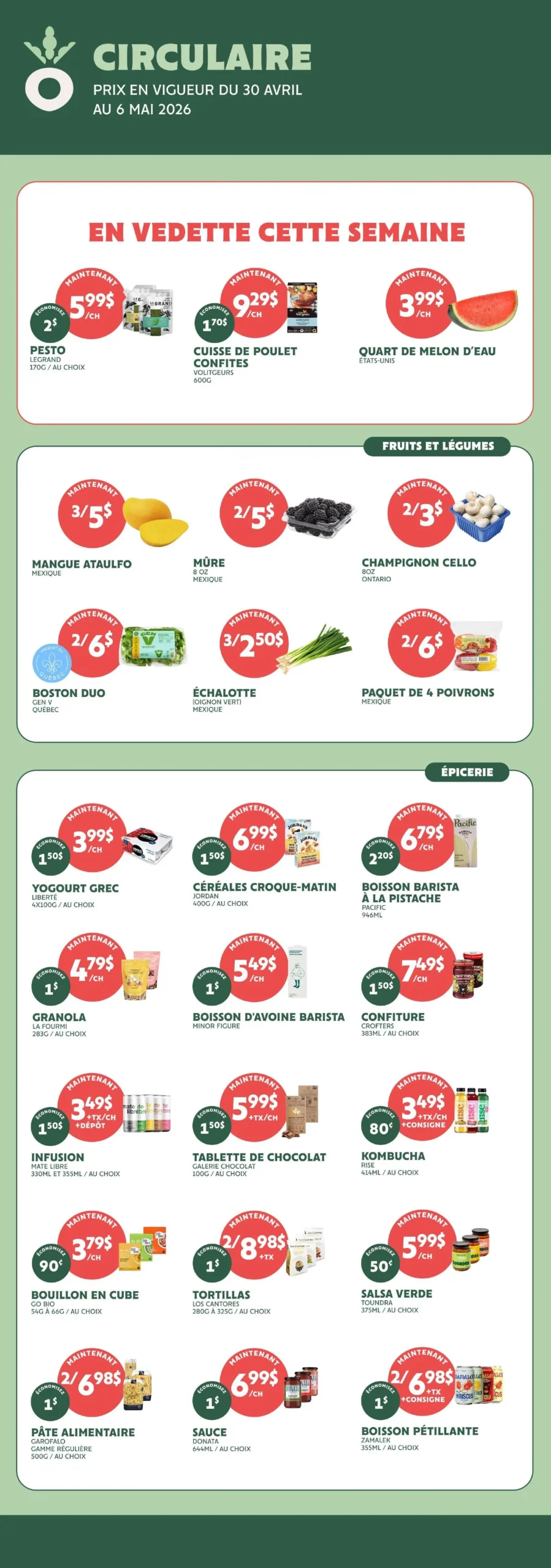 Page 1 de la Circulaire Fraîchement Bon du 30 avril au 6 mai 2026