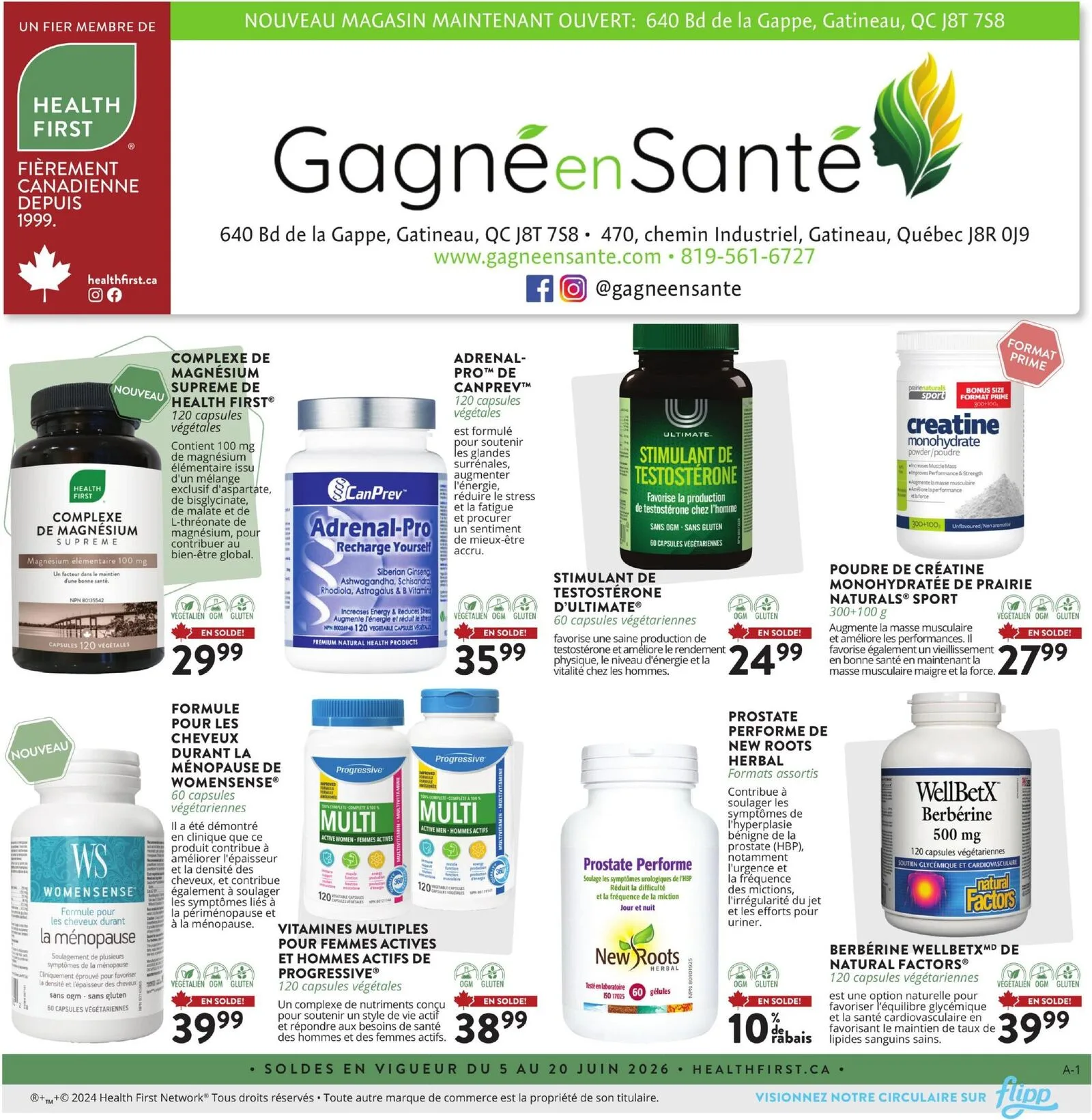 Page 1 de la Circulaire Gagné en Santé du 5 au 20 juin 2026