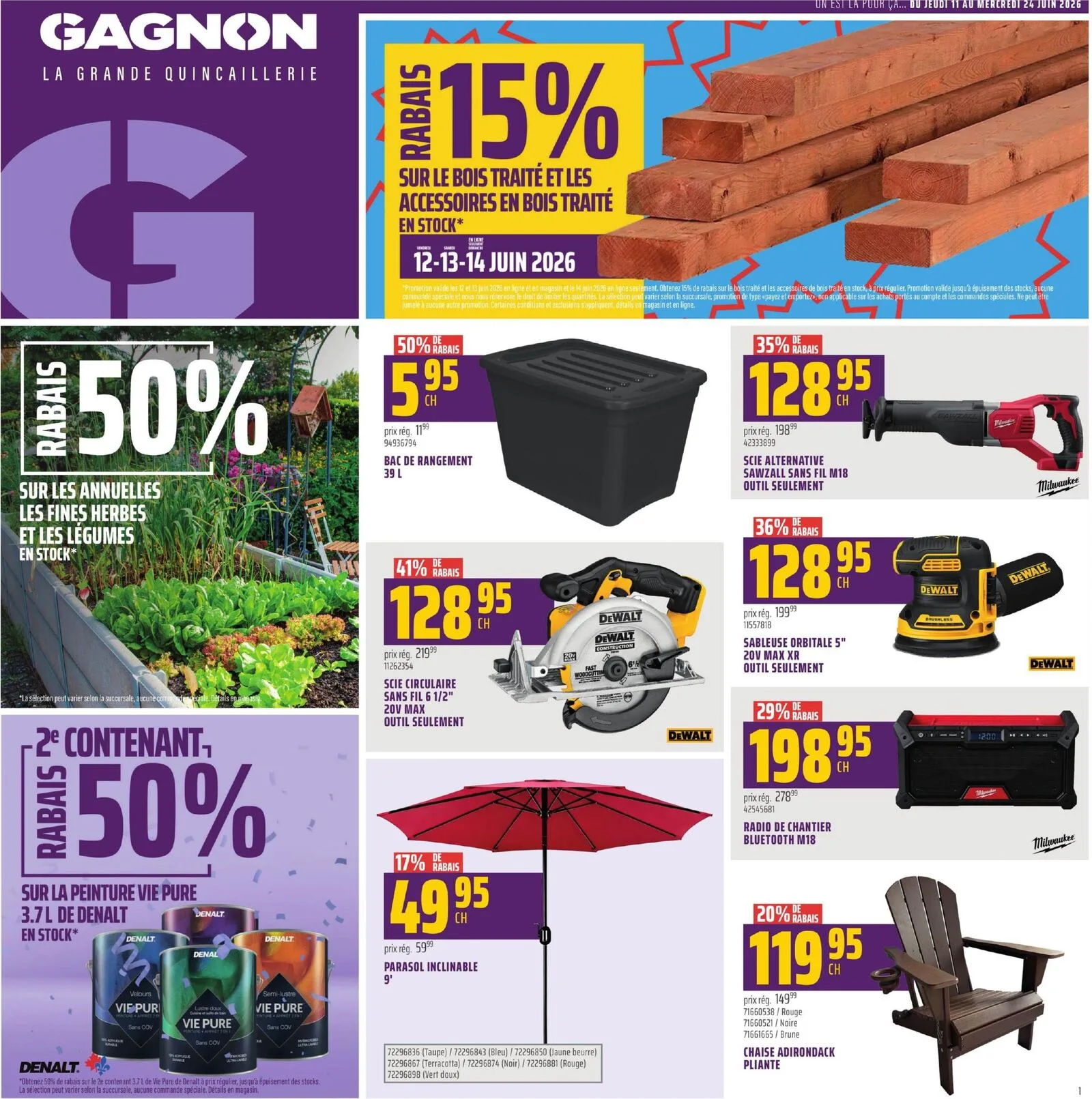 Page 1 de la Circulaire Gagnon du 11 au 24 juin 2026