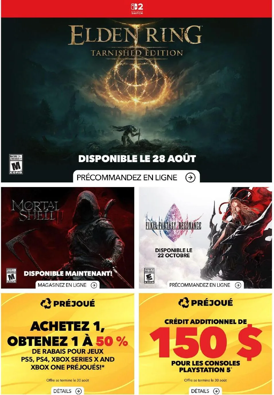 Page 1 de la Circulaire GameStop du 20 au 26 août 2026