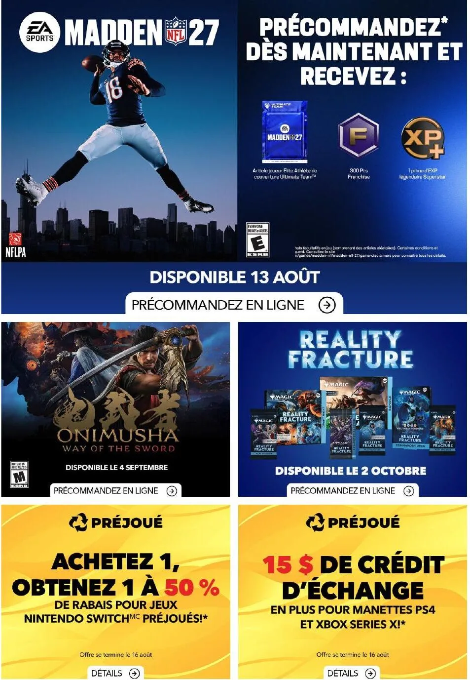 Page 1 de la Circulaire GameStop du 6 au 12 août 2026