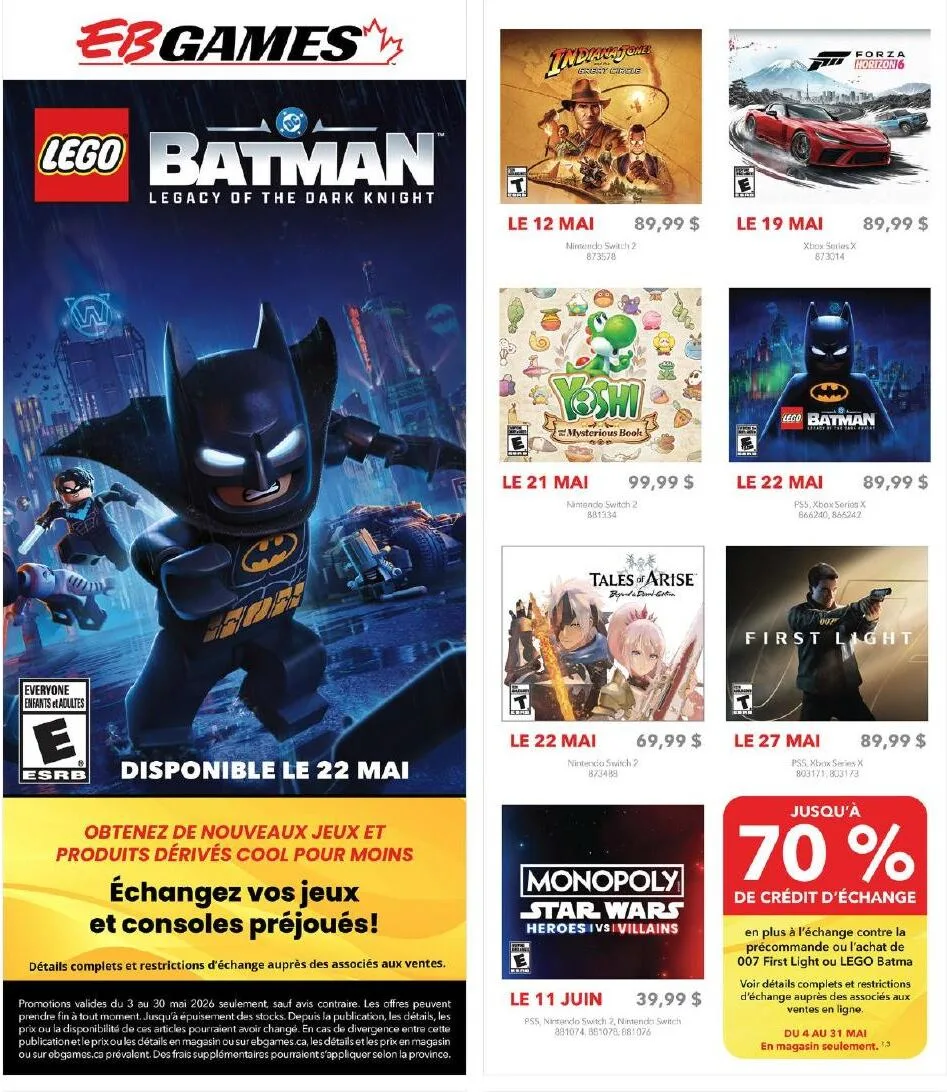 Page 1 de la Circulaire Gamestop Nouveautés du 1 au 31 mai 2026