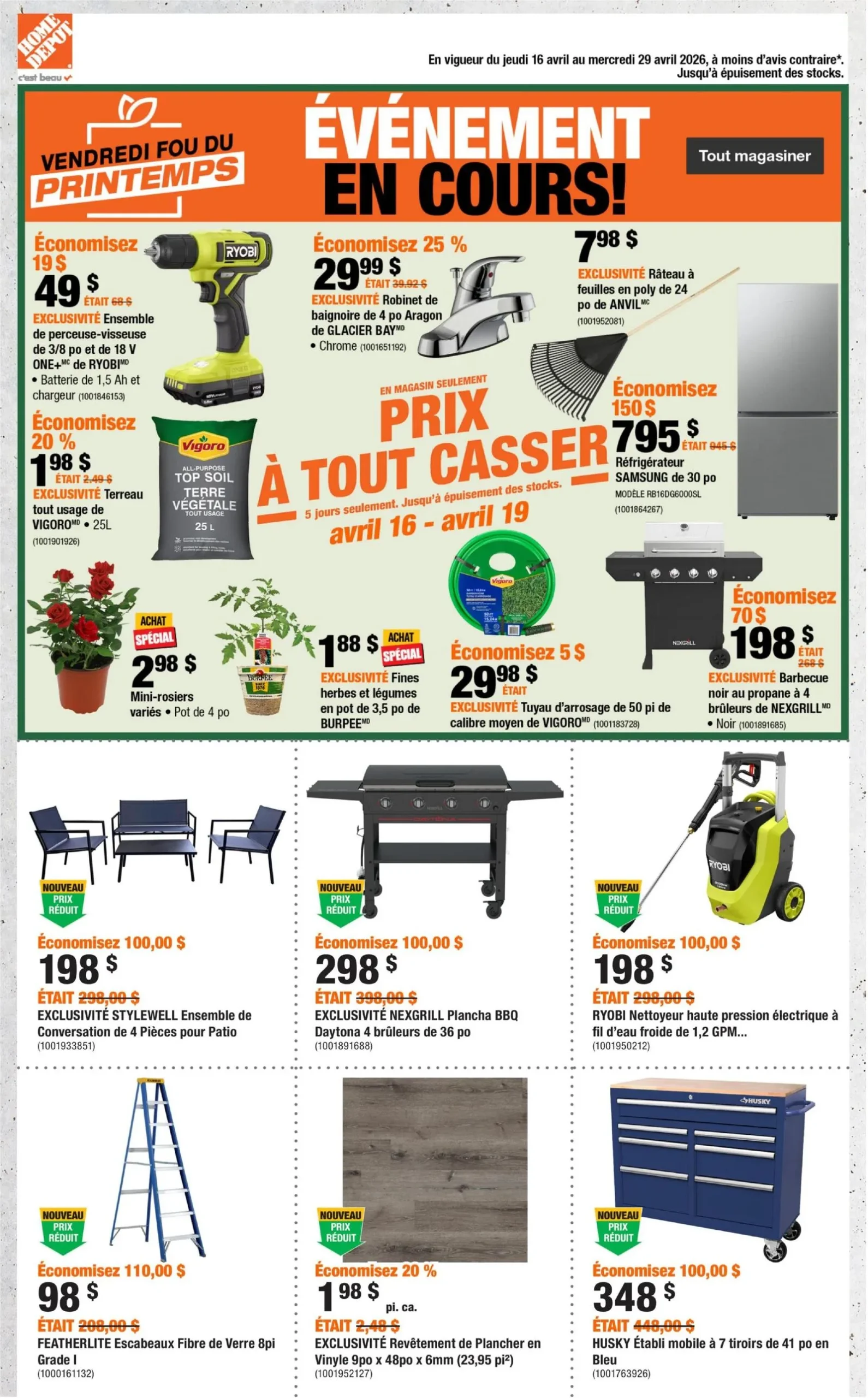 Page 1 de la Circulaire Home Depot du 16 au 29 avril 2026