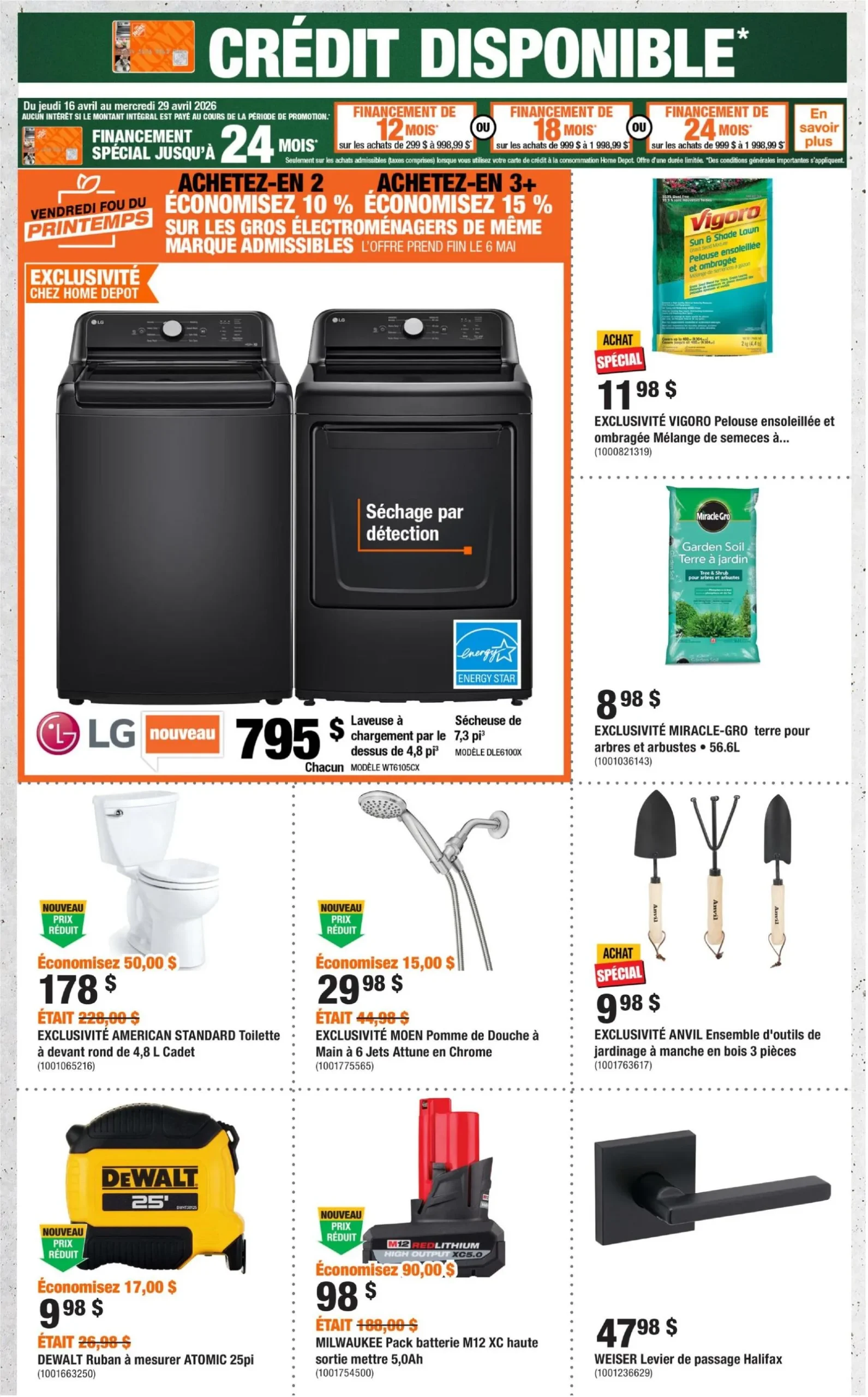 Page 2 de la Circulaire Home Depot du 16 au 29 avril 2026