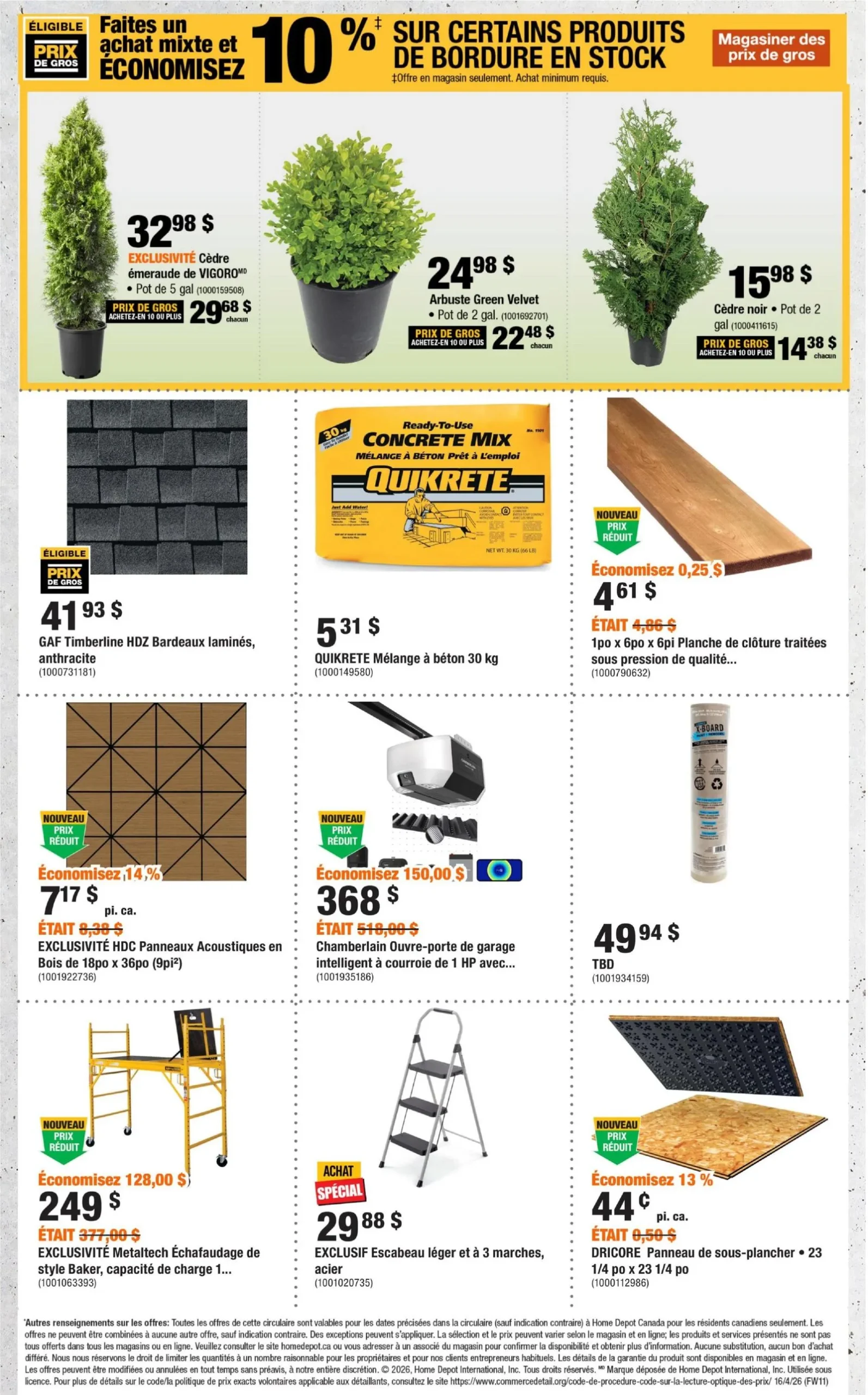 Page 11 de la Circulaire Home Depot du 16 au 29 avril 2026