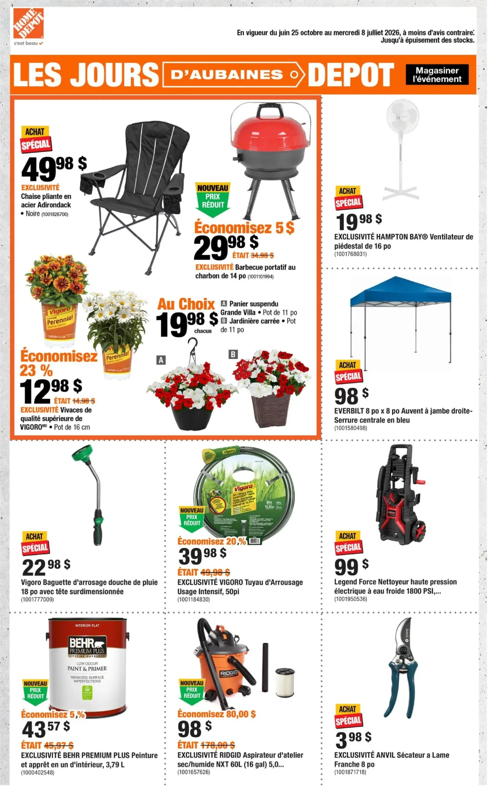 Page 1 de la Circulaire Home Depot du 25 juin au 8 juillet 2026