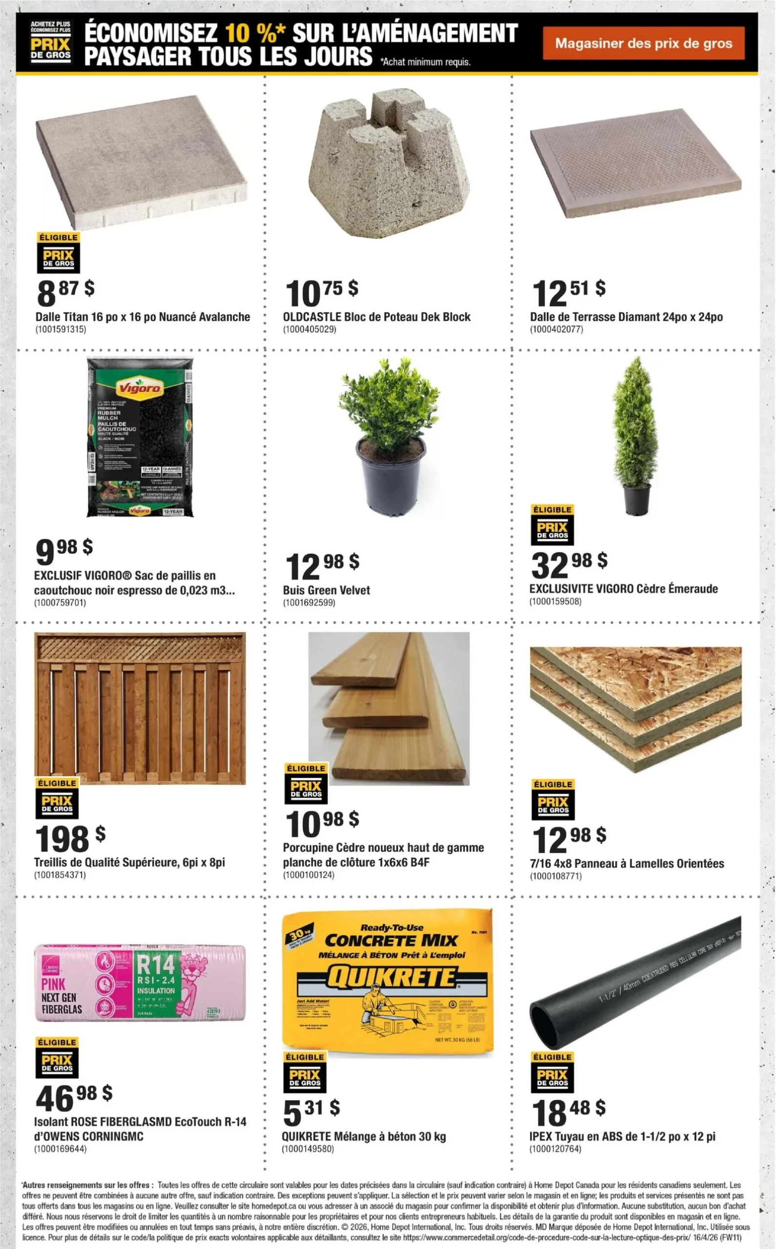 Page 10 de la Circulaire Home Depot du 30 avril au 13 mai 2026