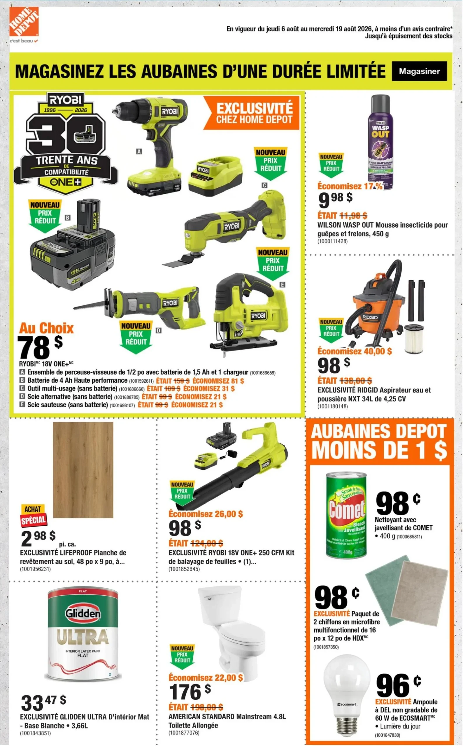 Page 1 de la Circulaire Home Depot du 6 au 19 août 2026