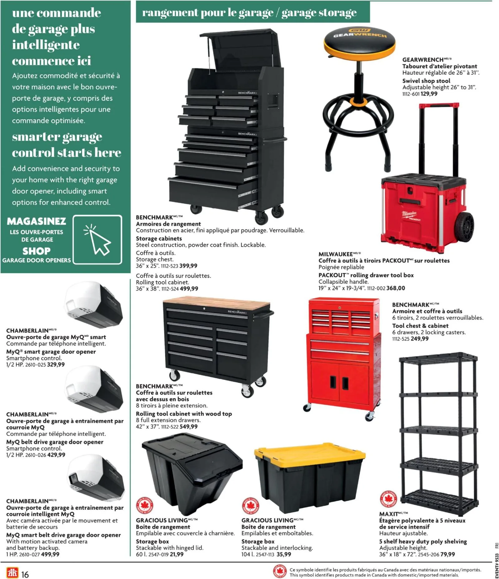 Page 16 de la Circulaire Home Hardware Automne et Hiver du 13 août au 4 novembre 2026