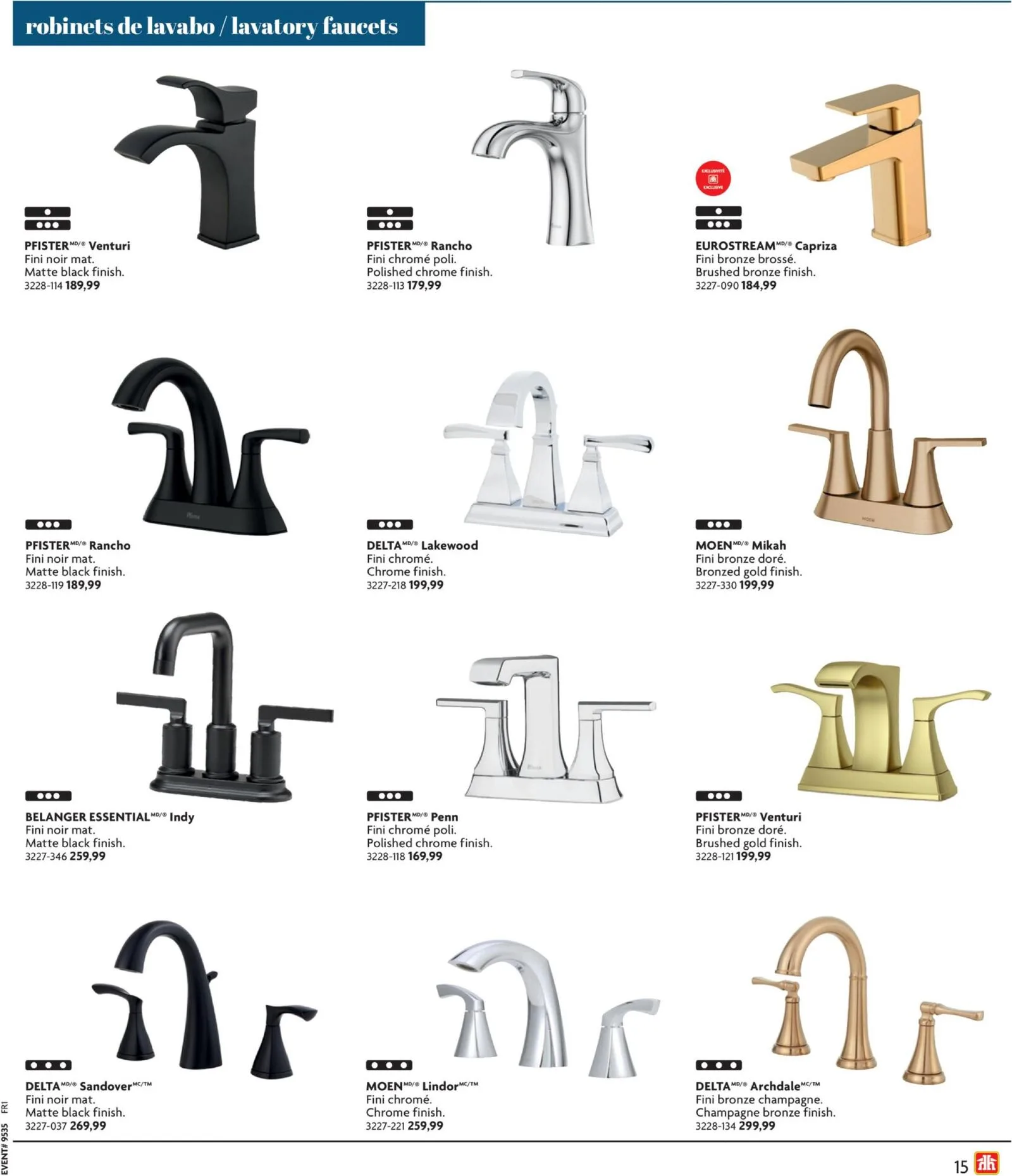 Page 15 de la Circulaire Home Hardware Cuisine et Sale de bain du 27 août au 18 novembre 2026