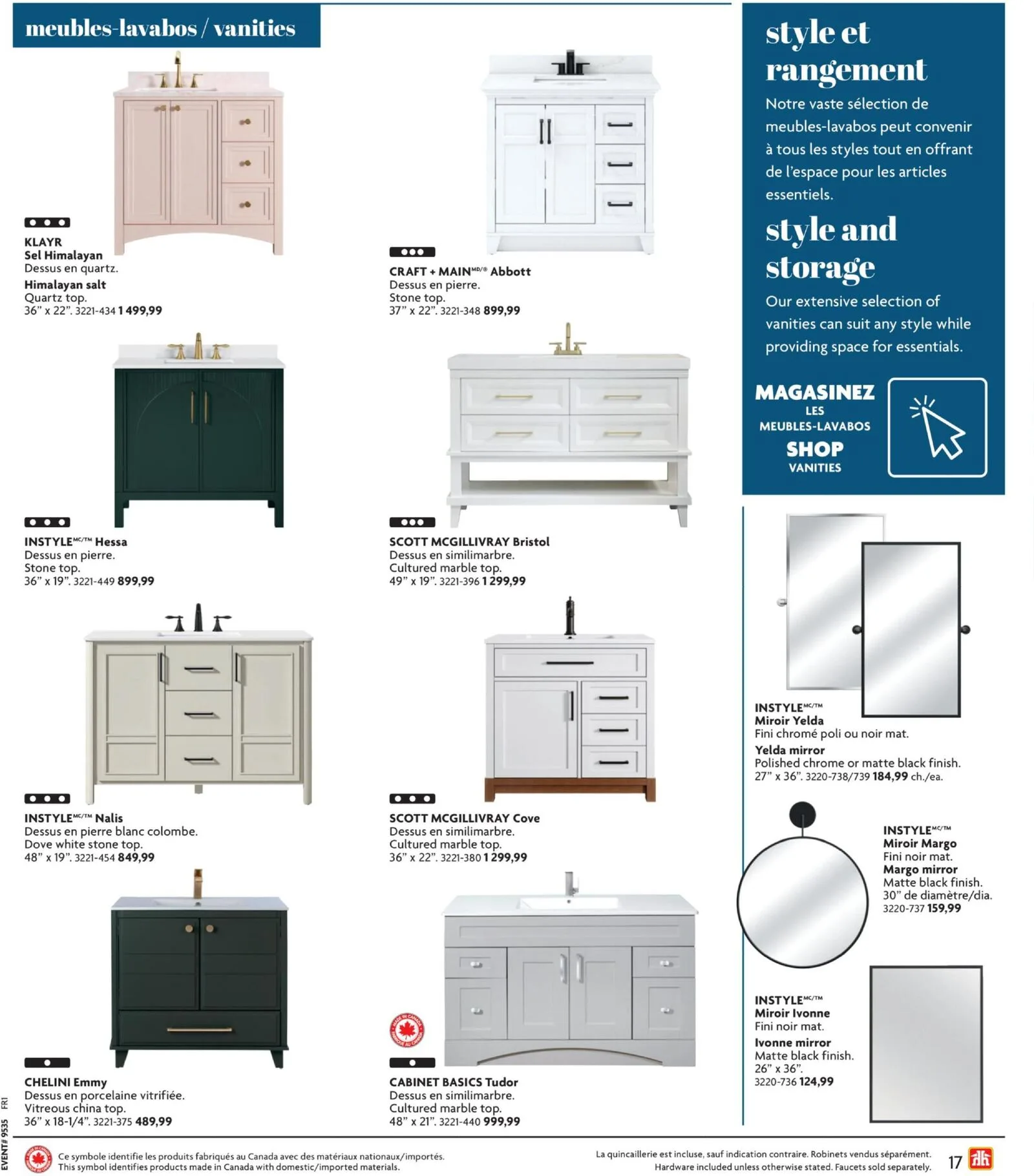 Page 17 de la Circulaire Home Hardware Cuisine et Sale de bain du 27 août au 18 novembre 2026