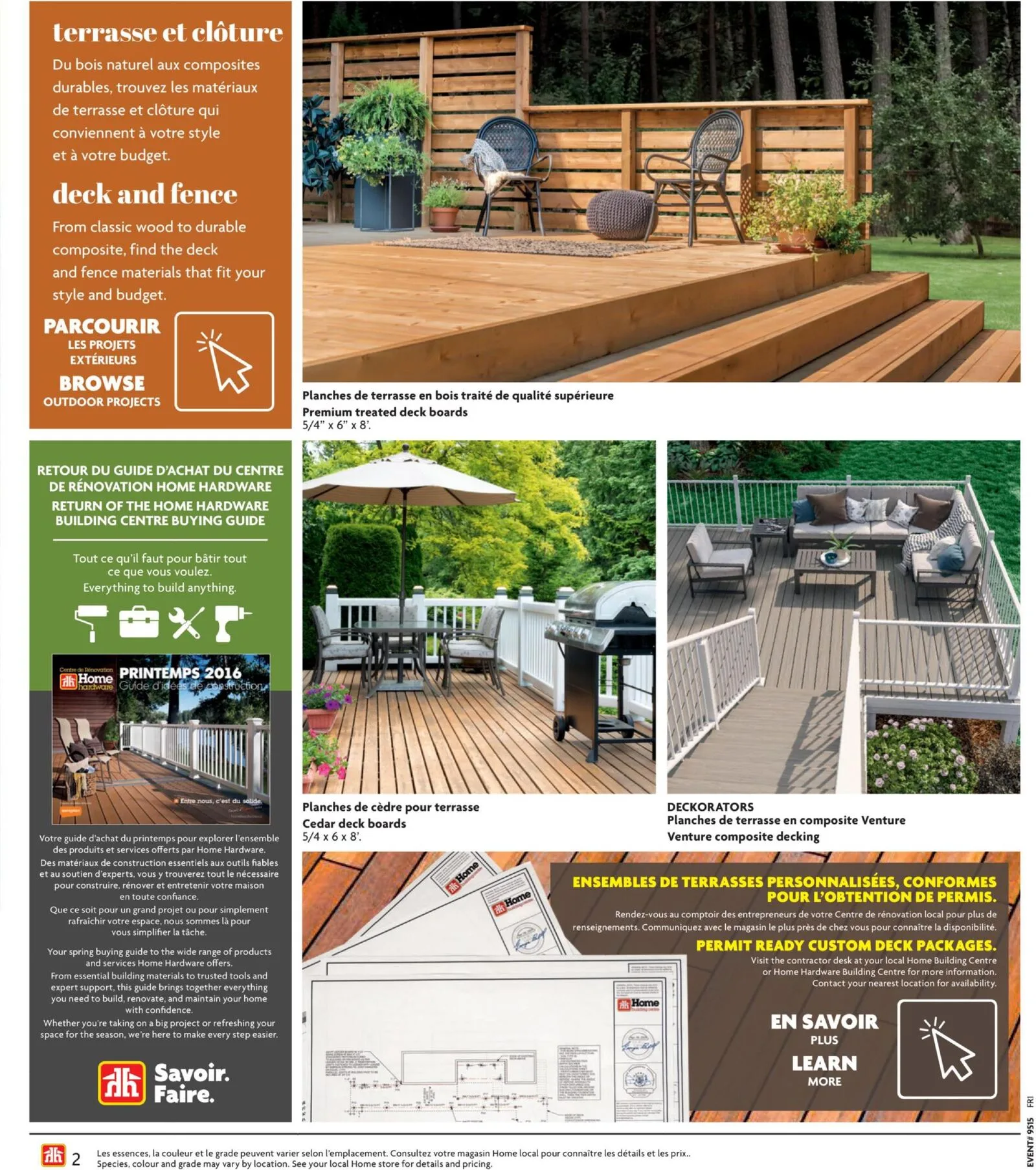 Page 2 de la Circulaire Home Hardware Guide de Construction du 9 avril au 31 juillet 2026