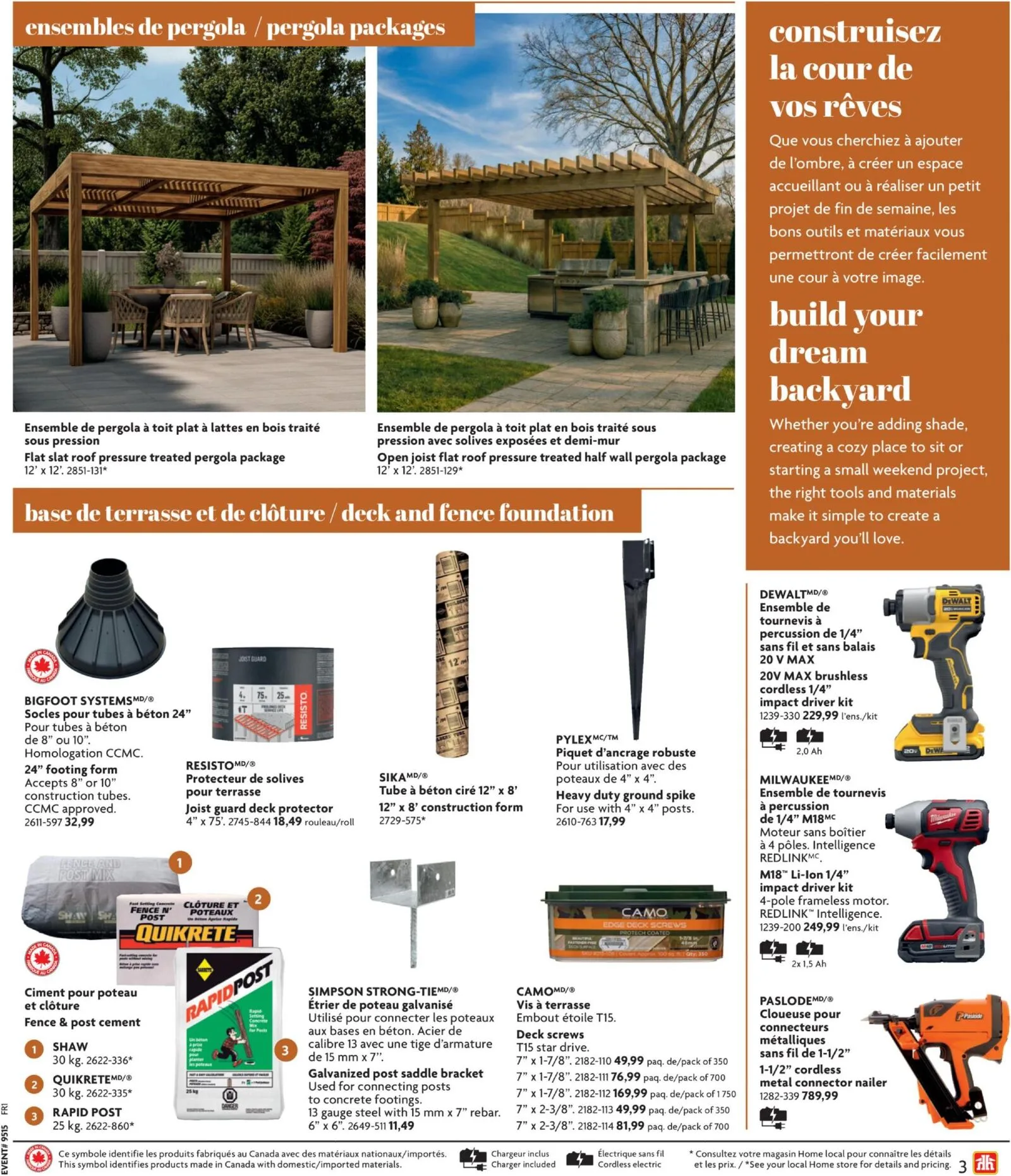 Page 3 de la Circulaire Home Hardware Guide de Construction du 9 avril au 31 juillet 2026