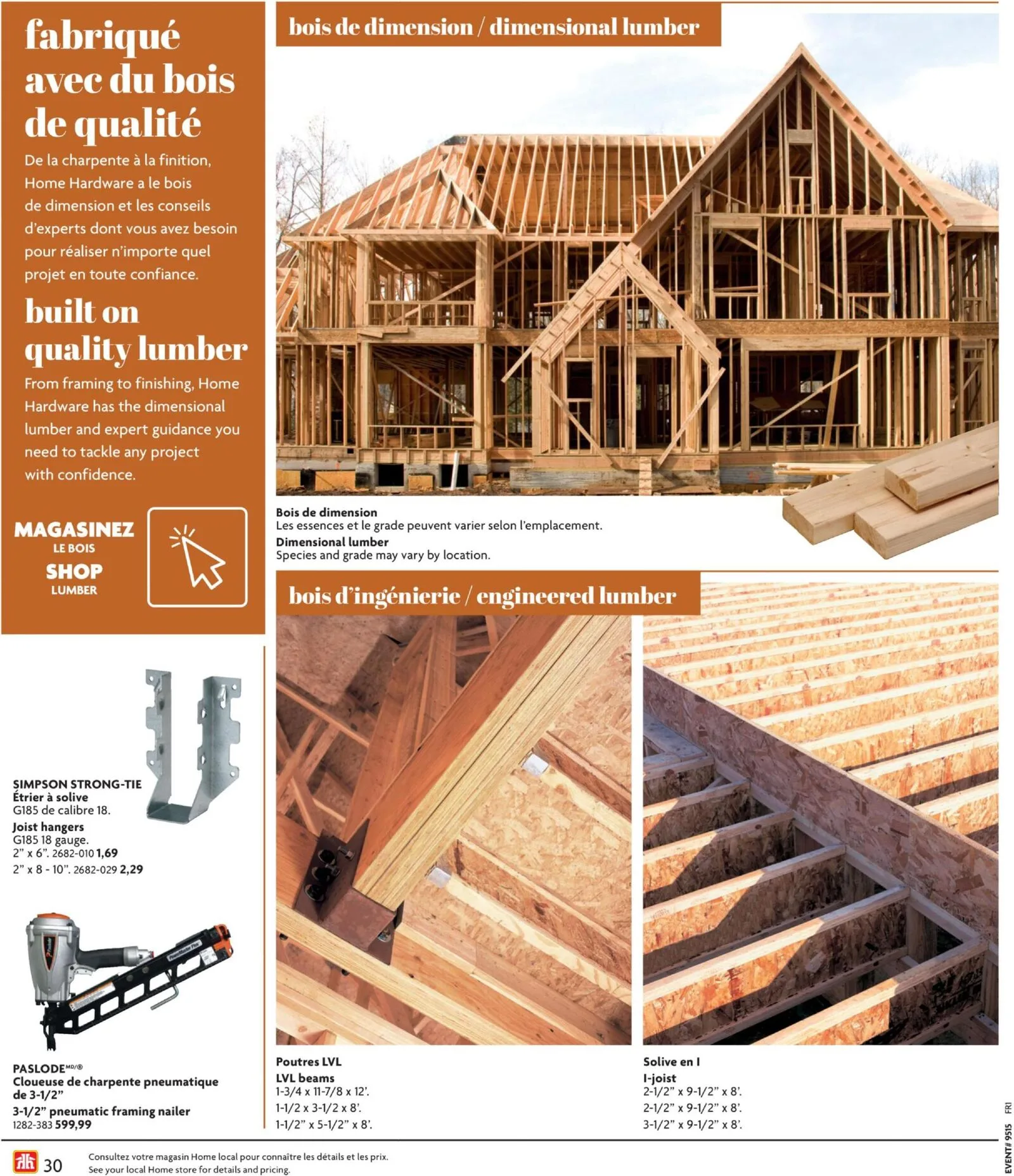 Page 30 de la Circulaire Home Hardware Guide de Construction du 9 avril au 31 juillet 2026