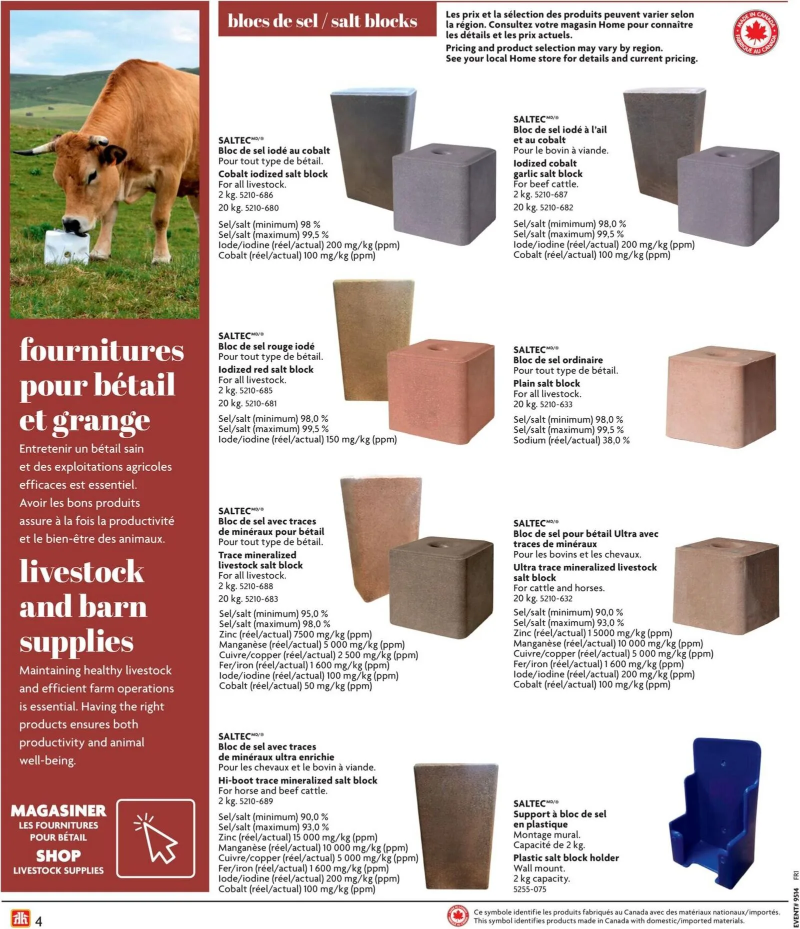 Page 4 de la Circulaire Home Hardware Vie à la ferme du 2 avril au 31 décembre 2026