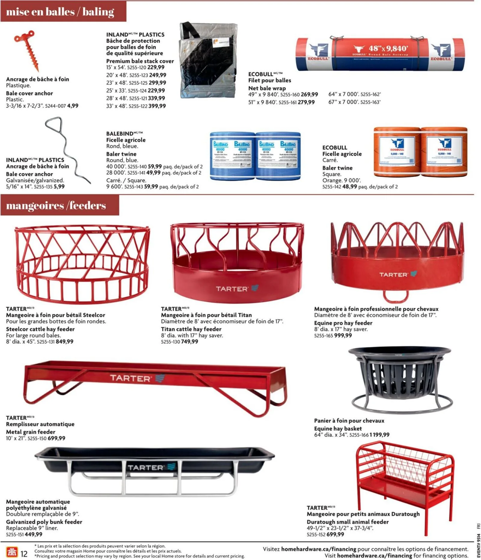 Page 12 de la Circulaire Home Hardware Vie à la ferme du 2 avril au 31 décembre 2026