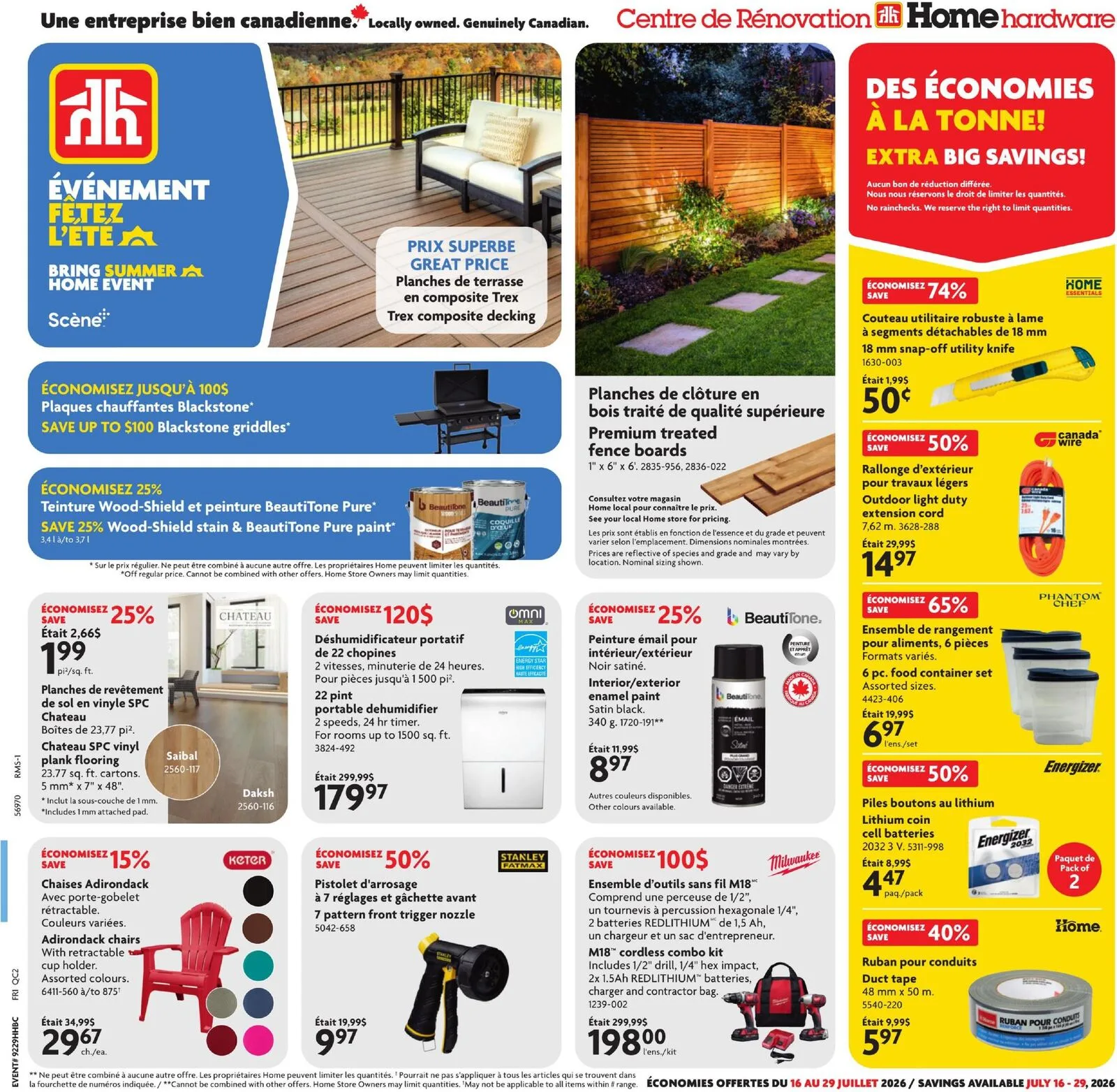 Page 1 de la Circulaire Home Hardware du 16 au 29 juillet 2026