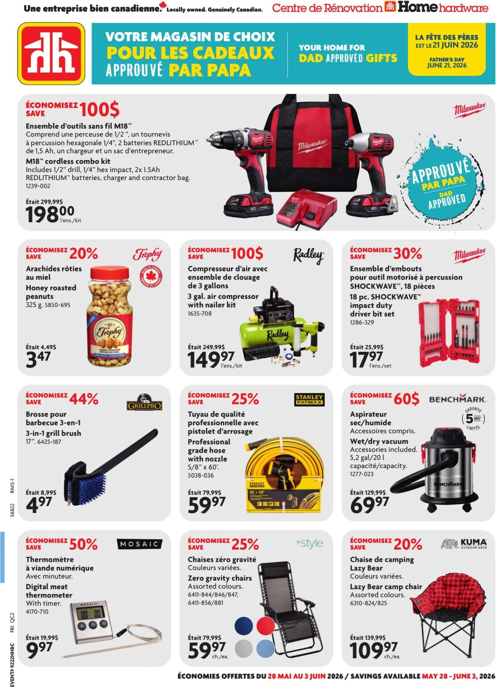 Page 1 de la Circulaire Home Hardware du 28 mai au 3 juin 2026