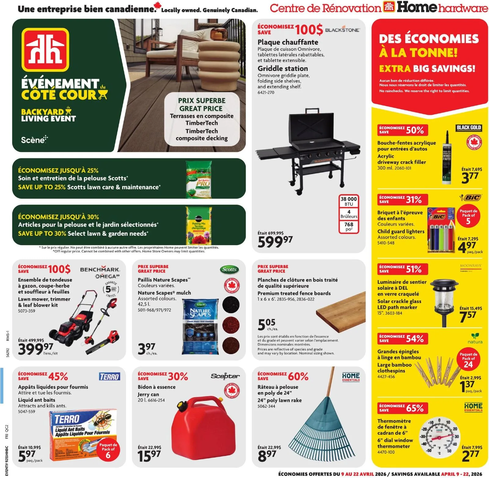 Page 1 de la Circulaire Home Hardware du 9 au 22 avril 2026