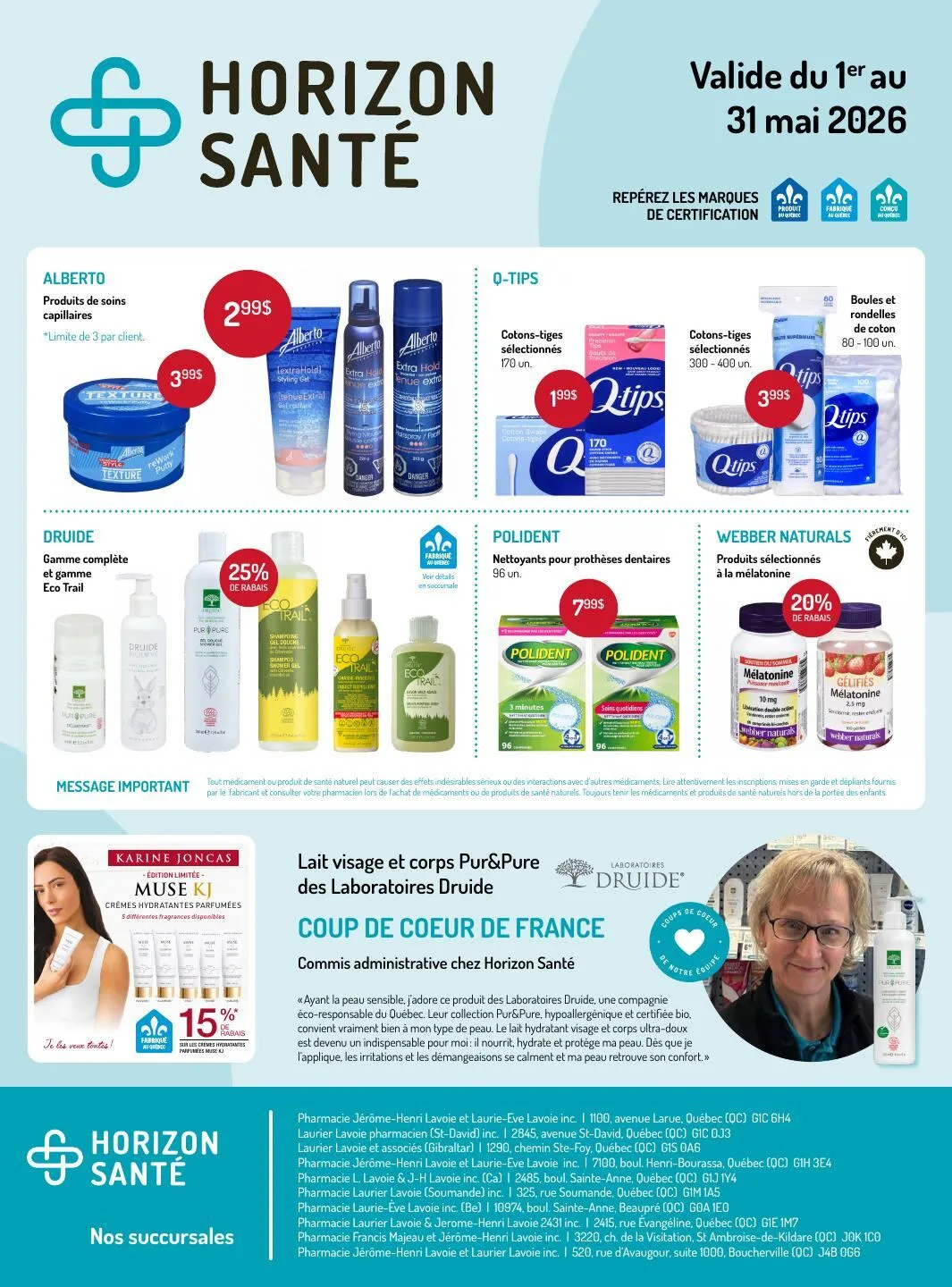 Page 1 de la Circulaire Horizon Santé du 1 au 31 mai 2026