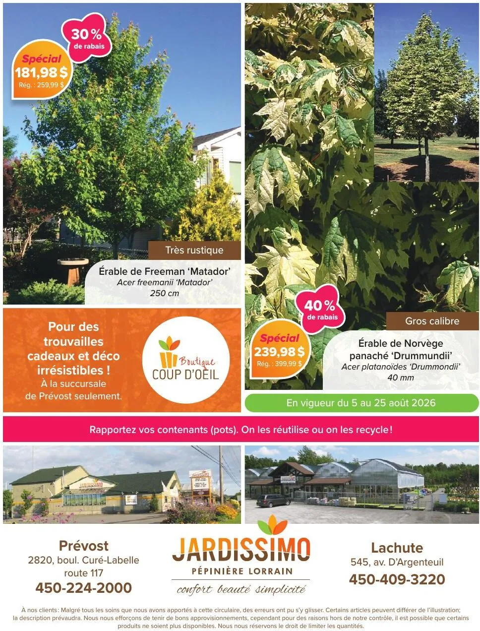 Page 4 de la Circulaire Jardissimo du 5 au 25 août 2026
