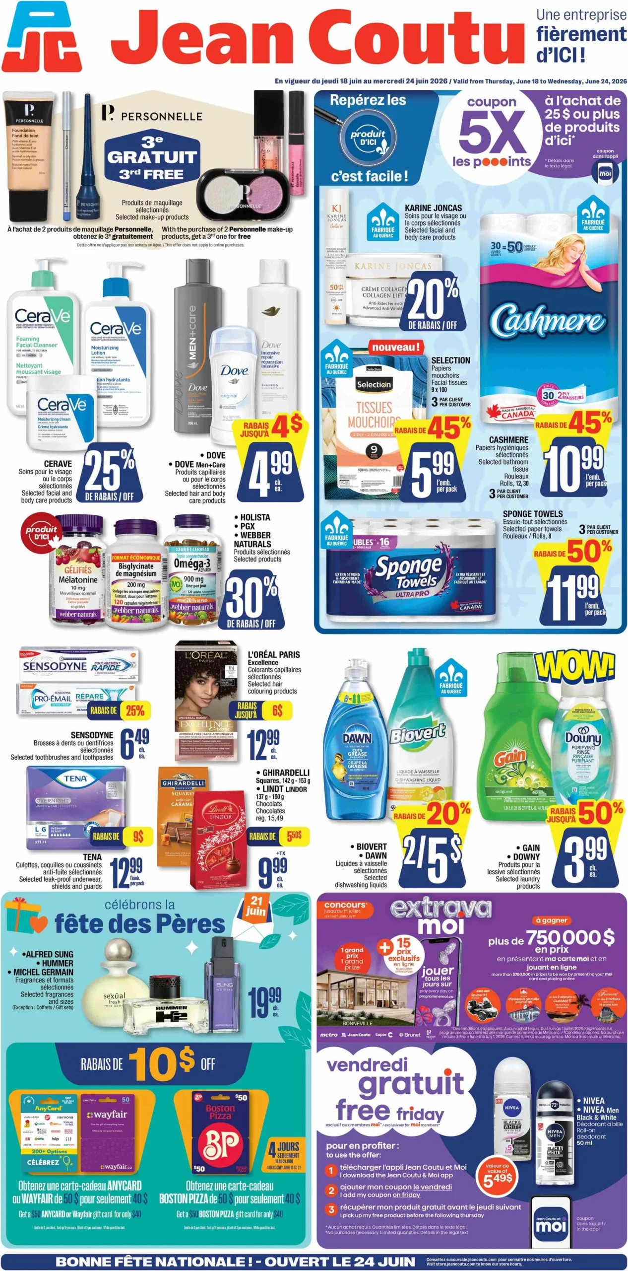 Page 1 de la Circulaire Jean Coutu du 18 au 24 juin 2026