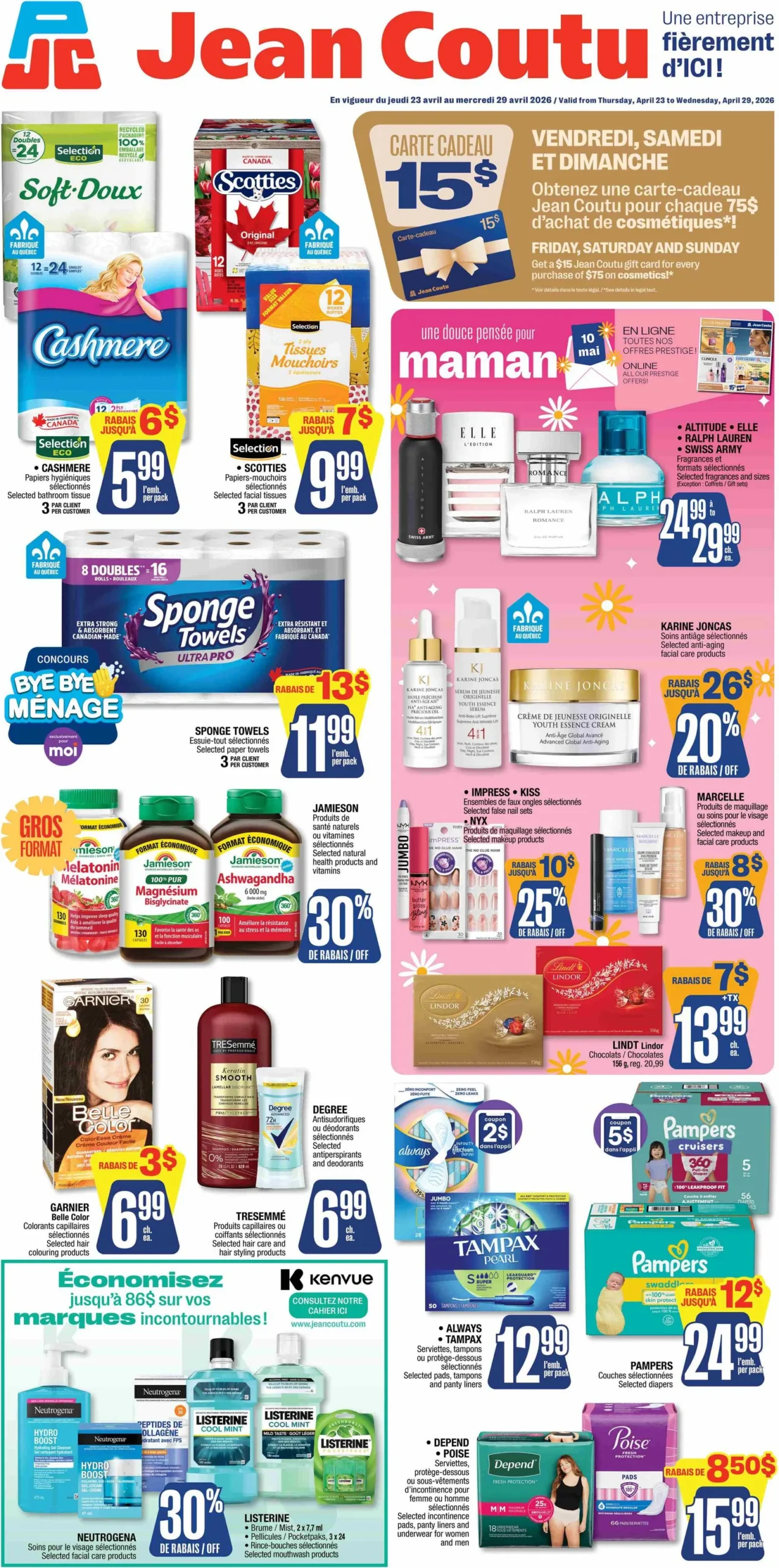 Page 1 de la Circulaire Jean Coutu du 23 au 29 avril 2026