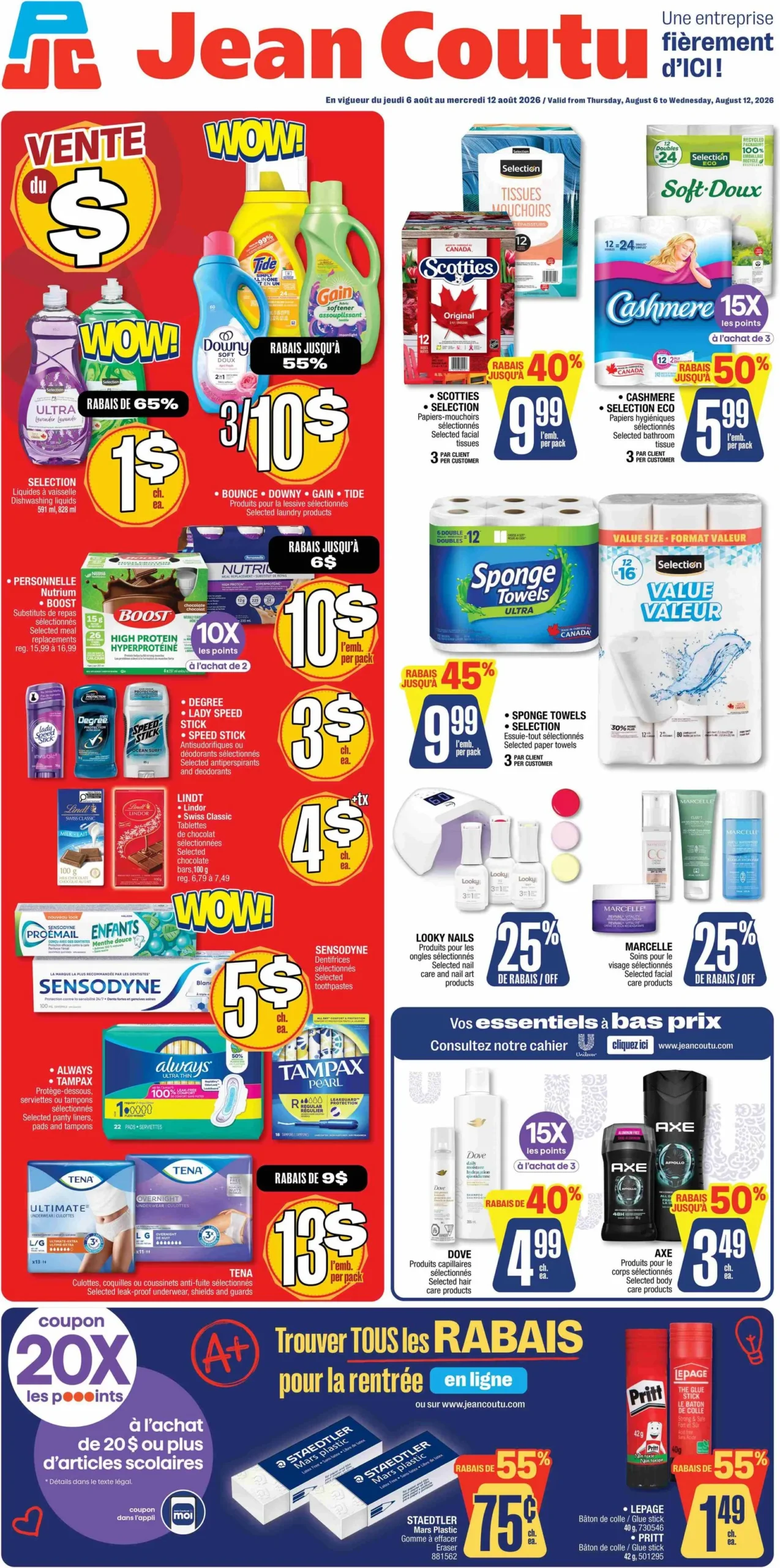 Page 1 de la Circulaire Jean Coutu du 6 au 12 août 2026