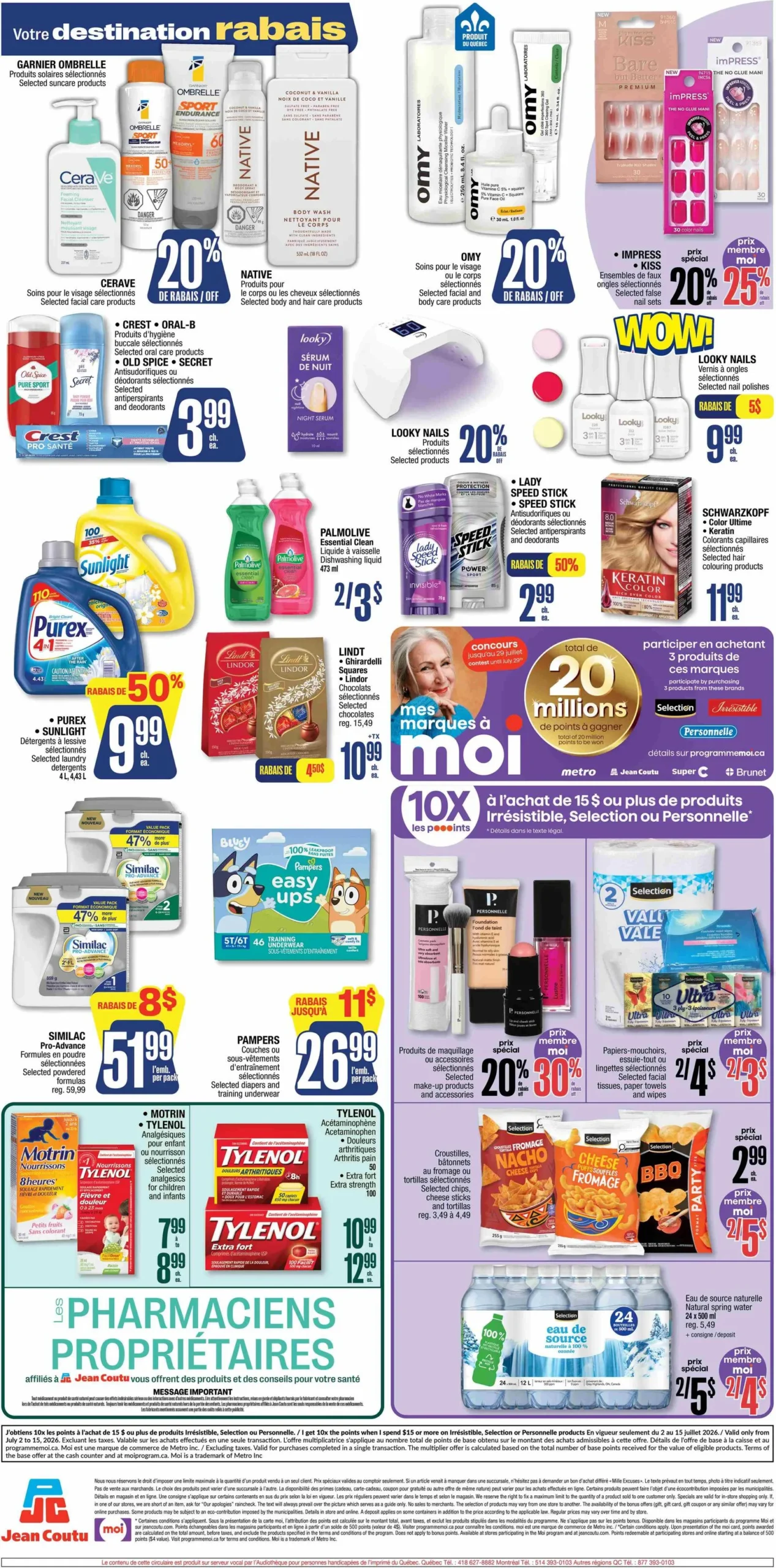 Page 2 de la Circulaire Jean Coutu du 9 au 15 juillet 2026