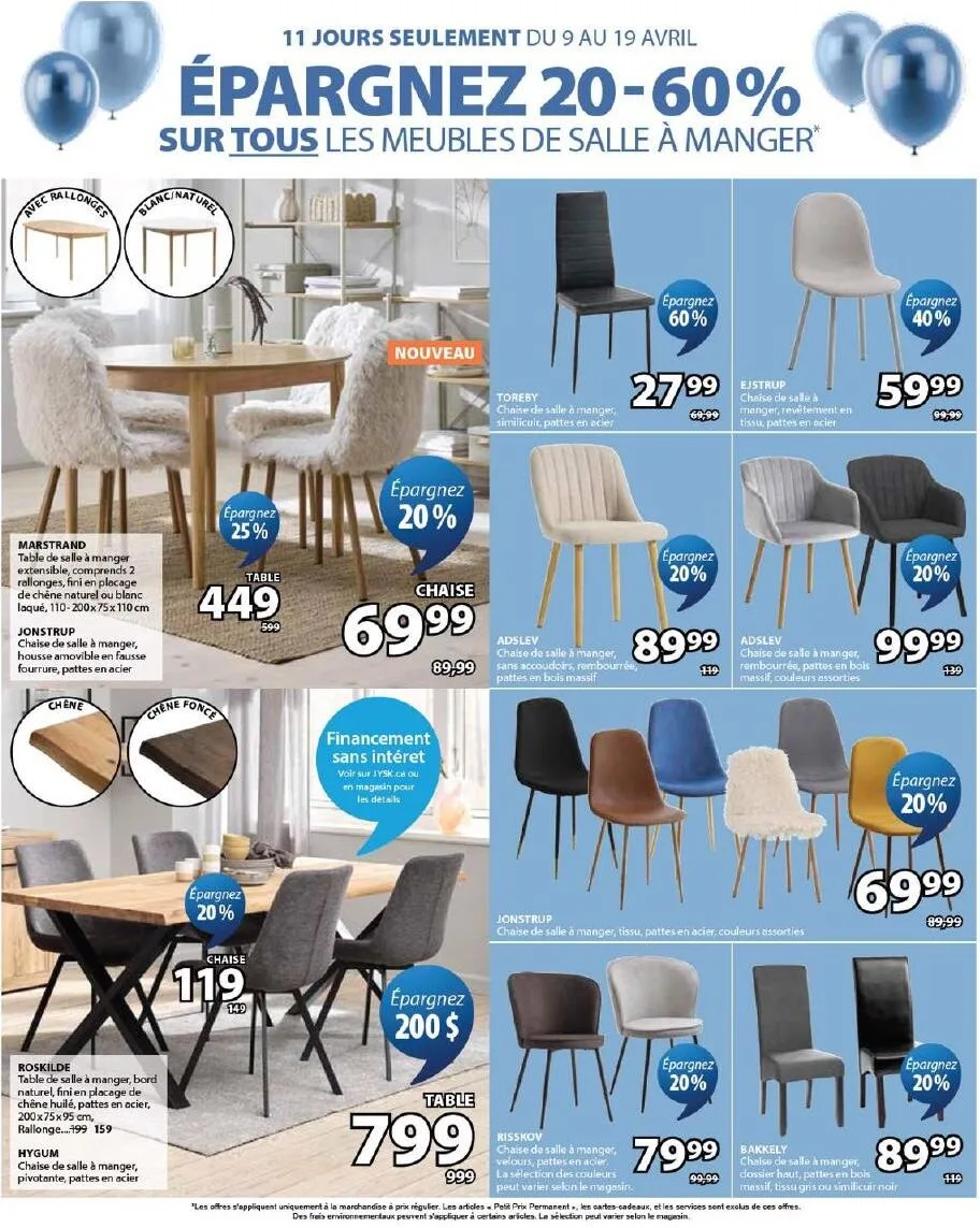 Page 11 de la Circulaire Jysk du 9 au 22 avril 2026