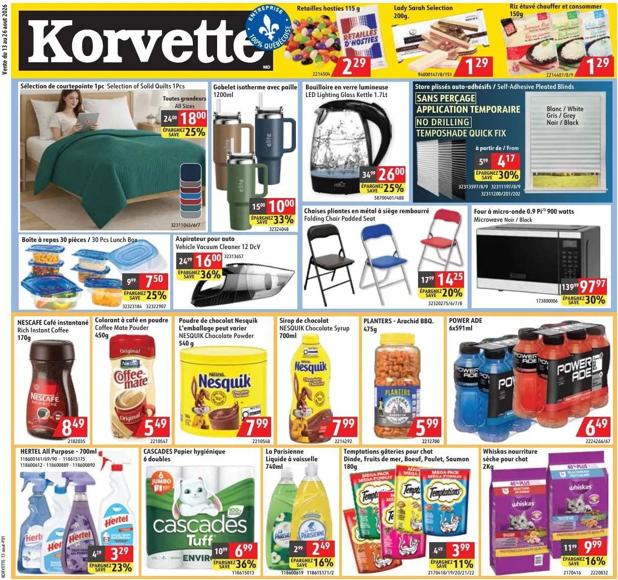 Page 1 de la Circulaire Korvette du 13 au 26 août 2026