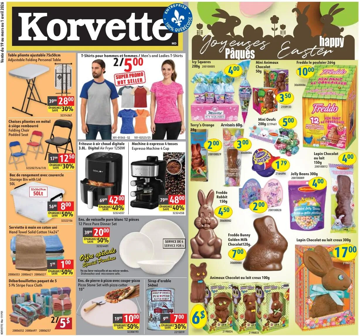 Page 1 de la Circulaire Korvette du 19 mars au 1 avril 2026